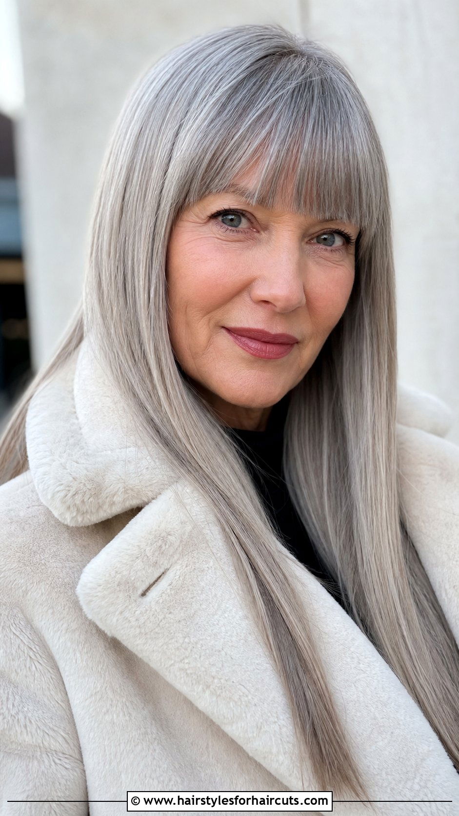 Long Straight Gray Hair With Bangs - 25 gray hairstyles with bangs - 25 gray hairstyles with bangs