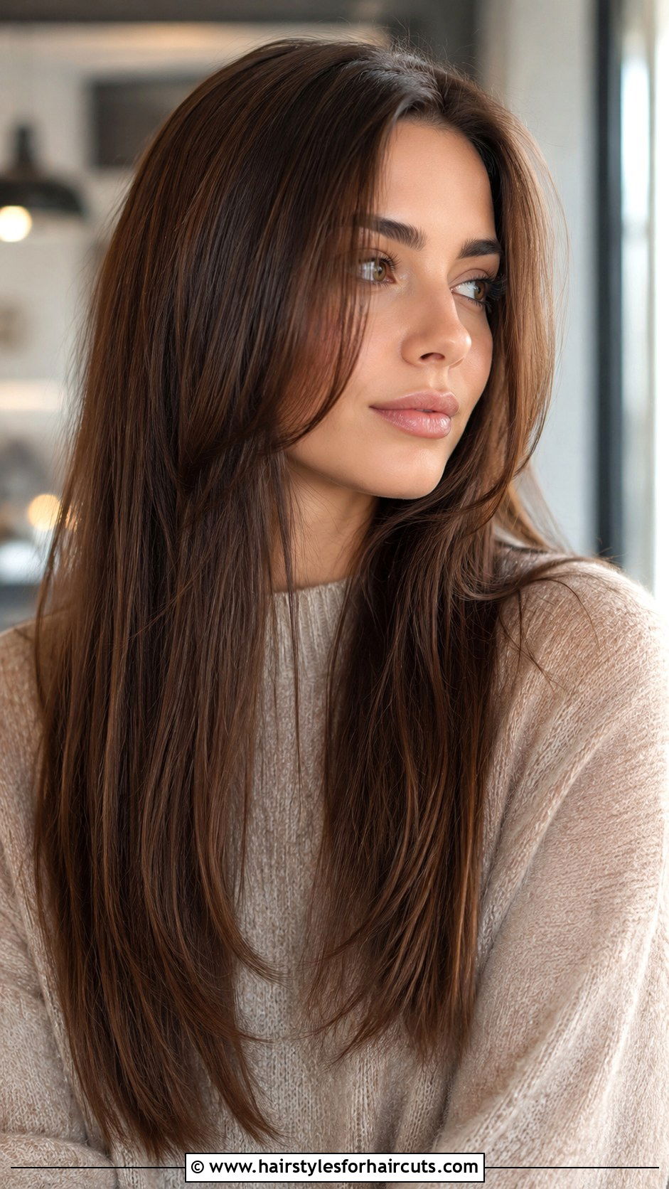 Long Straight Hair With Face Framing Layers - 25 best hairstyles for heart shaped face - 25 best hairstyles for heart shaped face