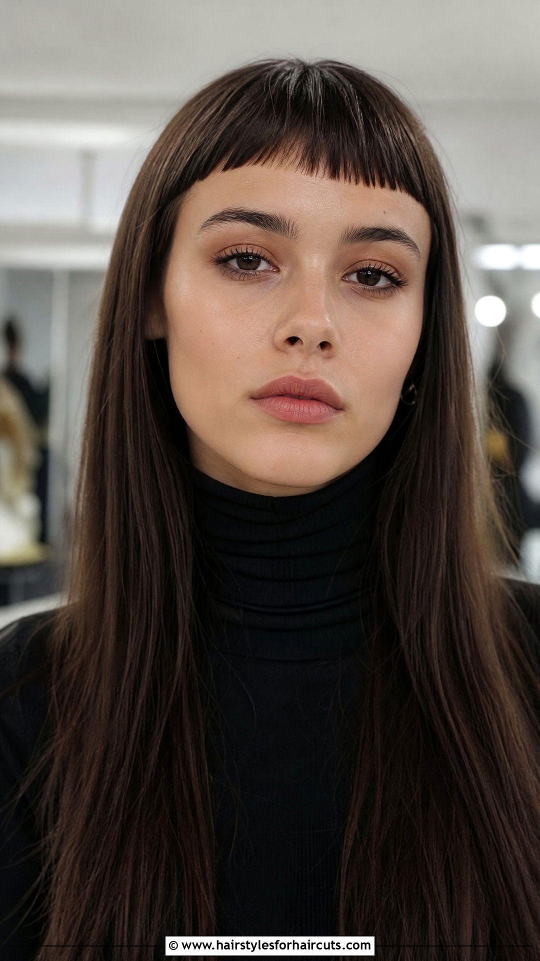 Long Straight Hair With Micro Bangs - 25 straight haircuts for long hair - 25 straight haircuts for long hair