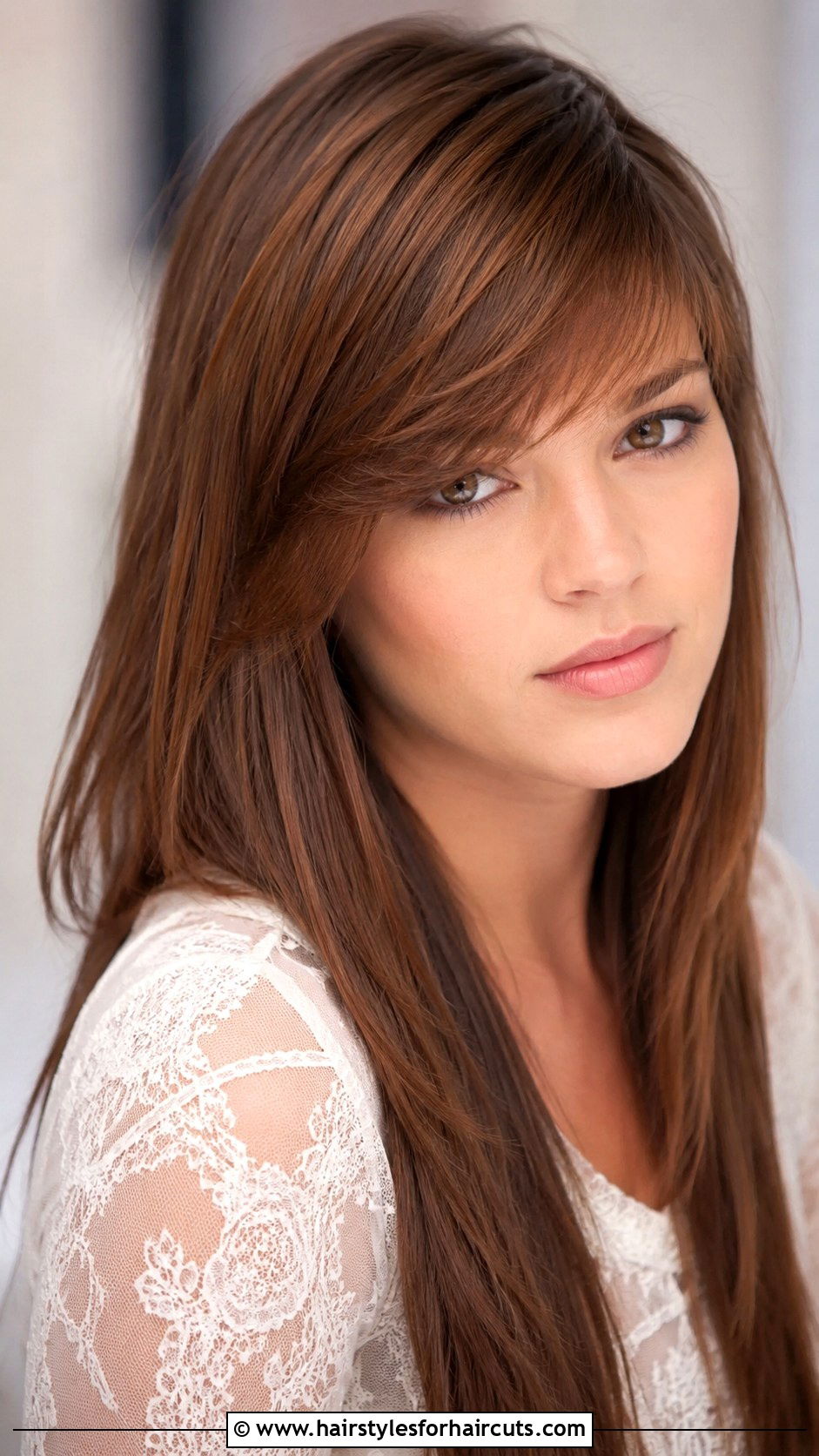 Long Straight Hair With Swoopy Bangs - 25 round face haircuts for long straight hair - 25 round face haircuts for long straight hair