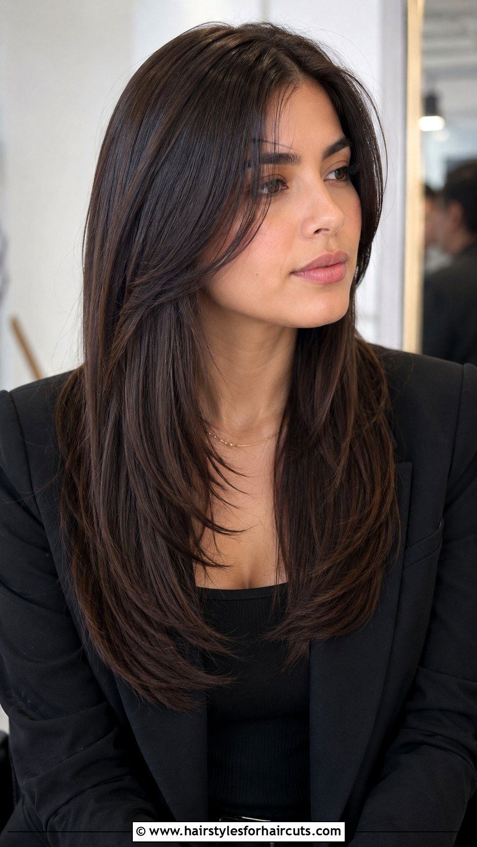 Long Straight Haircut With Cheekbone Layers - 25 round face haircuts for long straight hair - 25 round face haircuts for long straight hair