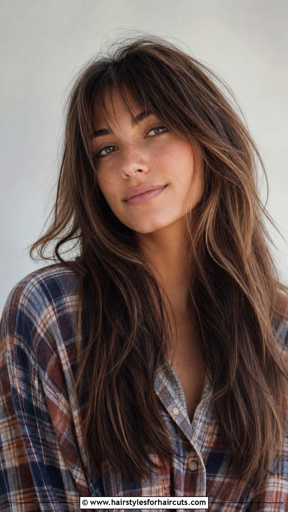 Long Textured Cut With Wispy Bangs - 25 face framing haircuts long hair - 25 face framing haircuts long hair