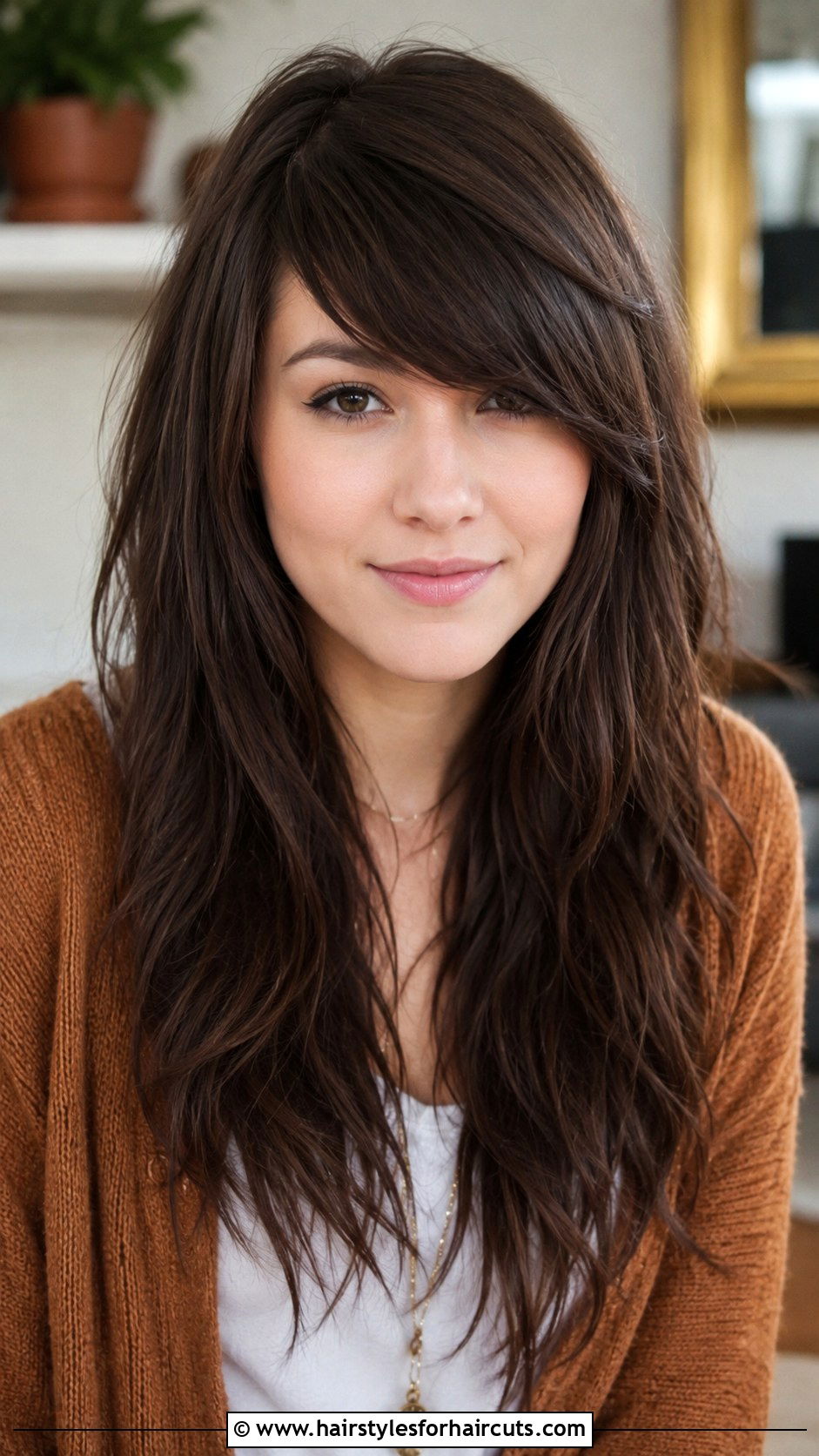 Long Thick Hair With Side Swept Bangs - 25 haircuts for long thick hair women - 25 haircuts for long thick hair women