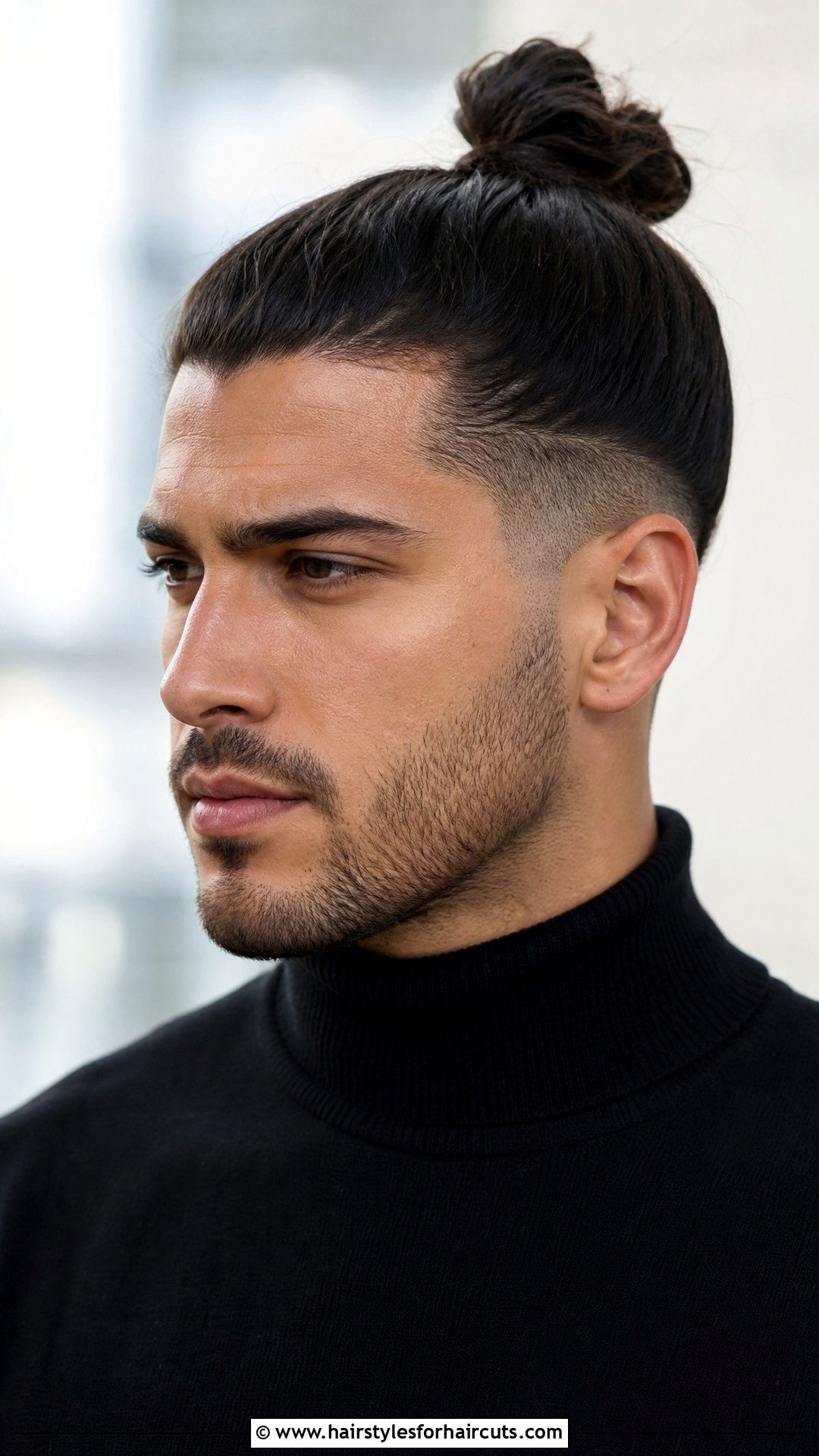 Long Top Knot Taper Fade - 25 taper fade long hair stud haircuts - 25 taper fade long hair stud haircuts
