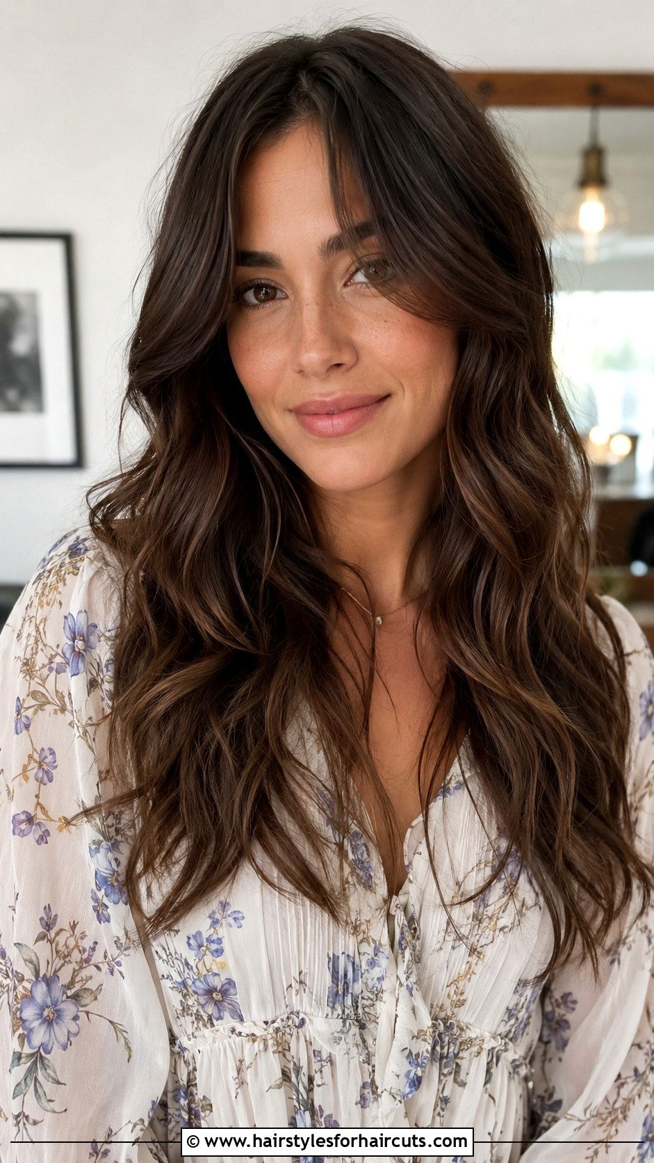 Long Wavy Haircut With Curtain Bangs - 25 haircuts for thin wavy hair - 25 haircuts for thin wavy hair