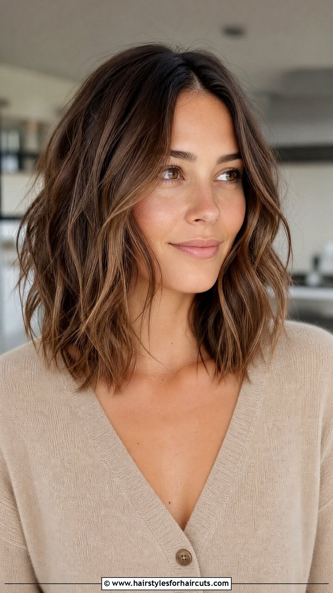 Long Wavy Lob - 25 hairstyles for round faces long hair - 25 hairstyles for round faces long hair