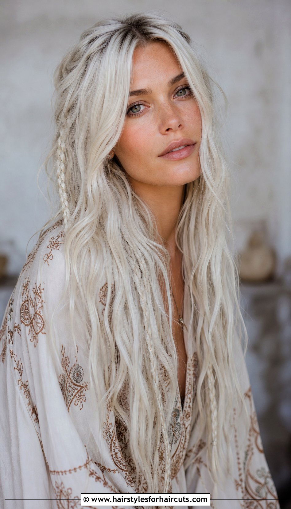 Long White Bohemian Hairstyle - 25 long white hairstyles - 25 long white hairstyles