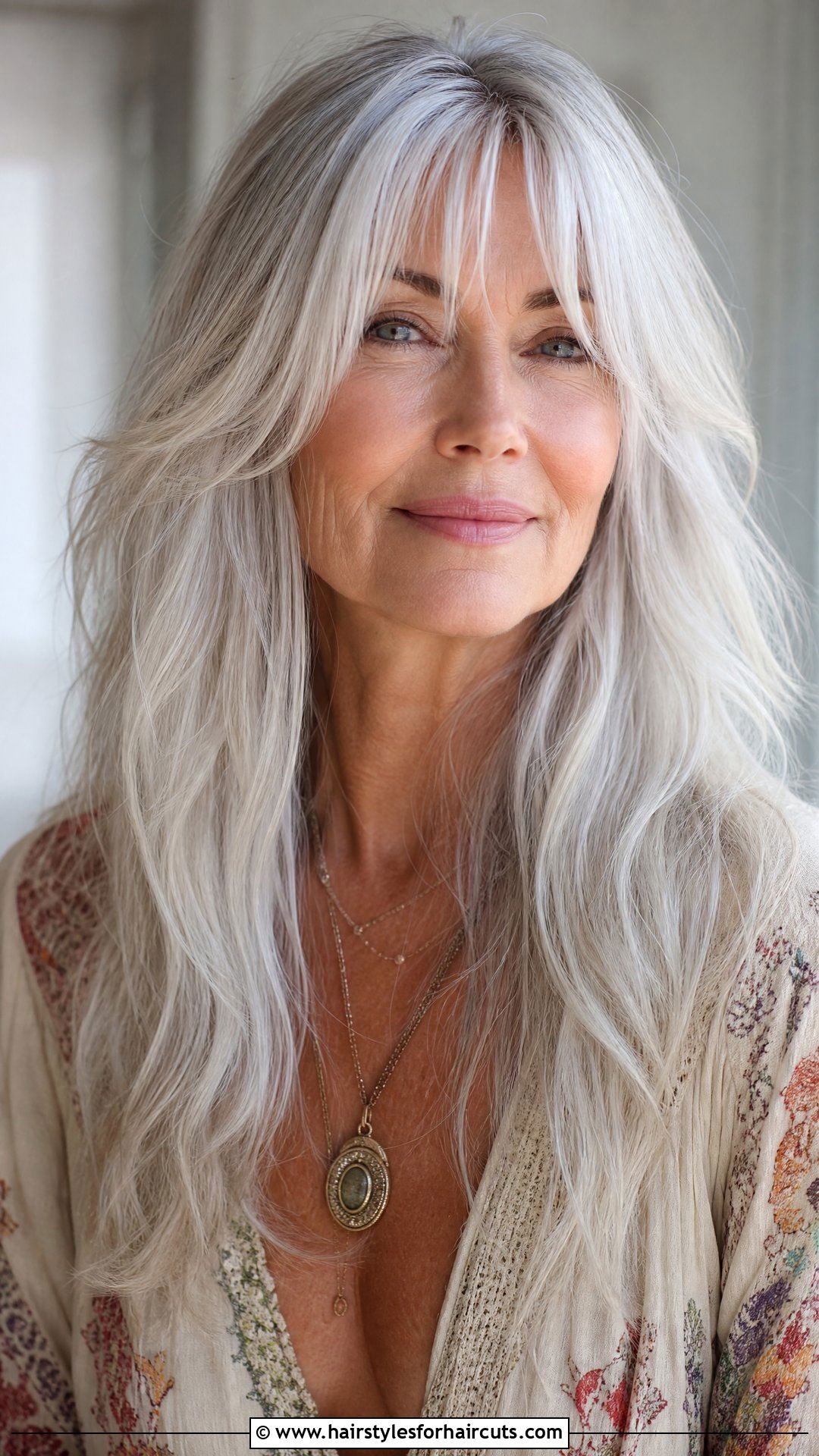 Long White Hair With Curtain Bangs - 25 white hairstyles - 25 white hairstyles