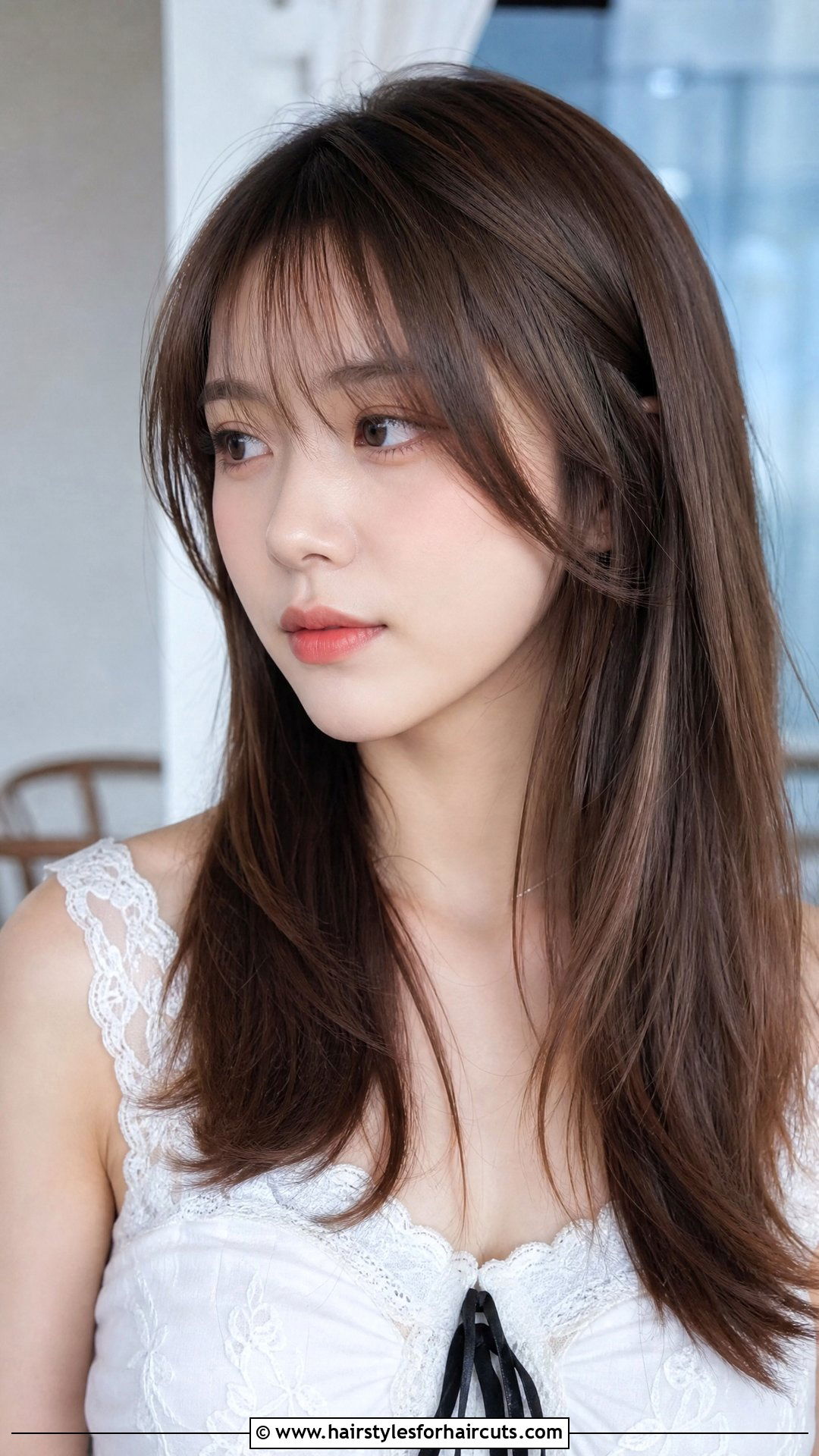 Long Wispy Bangs Haircut - 25 long haircuts for girls - 25 long haircuts for girls