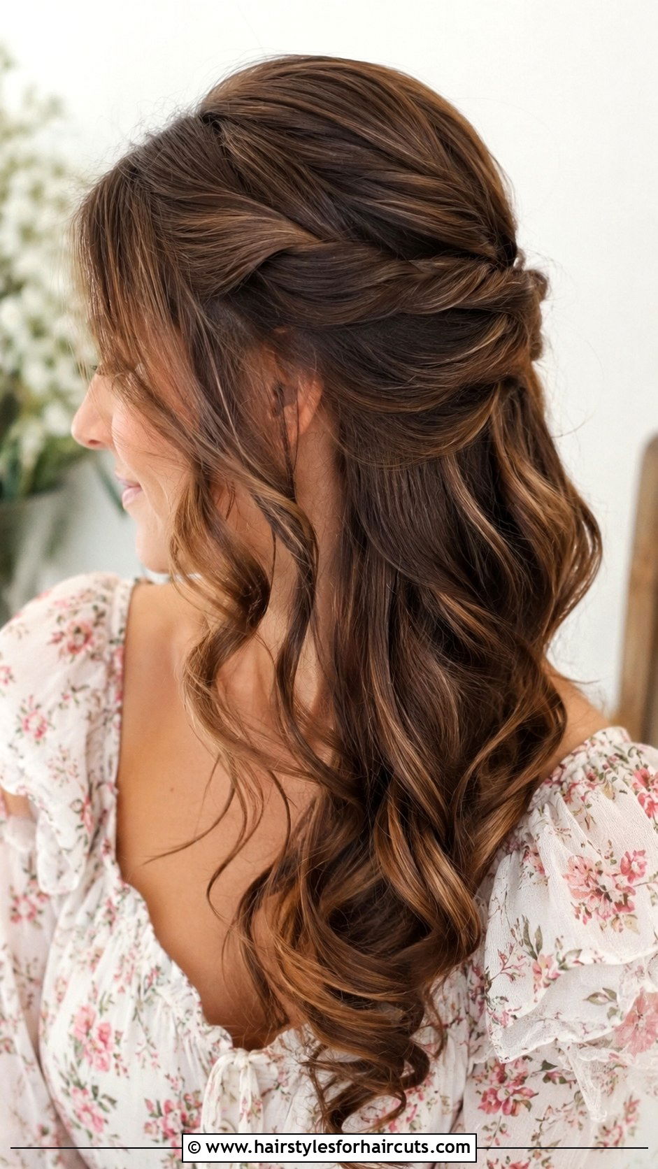 Long twisted half up hairstyle - 25 long hairstyles for thinning hair - 25 long hairstyles for thinning hair