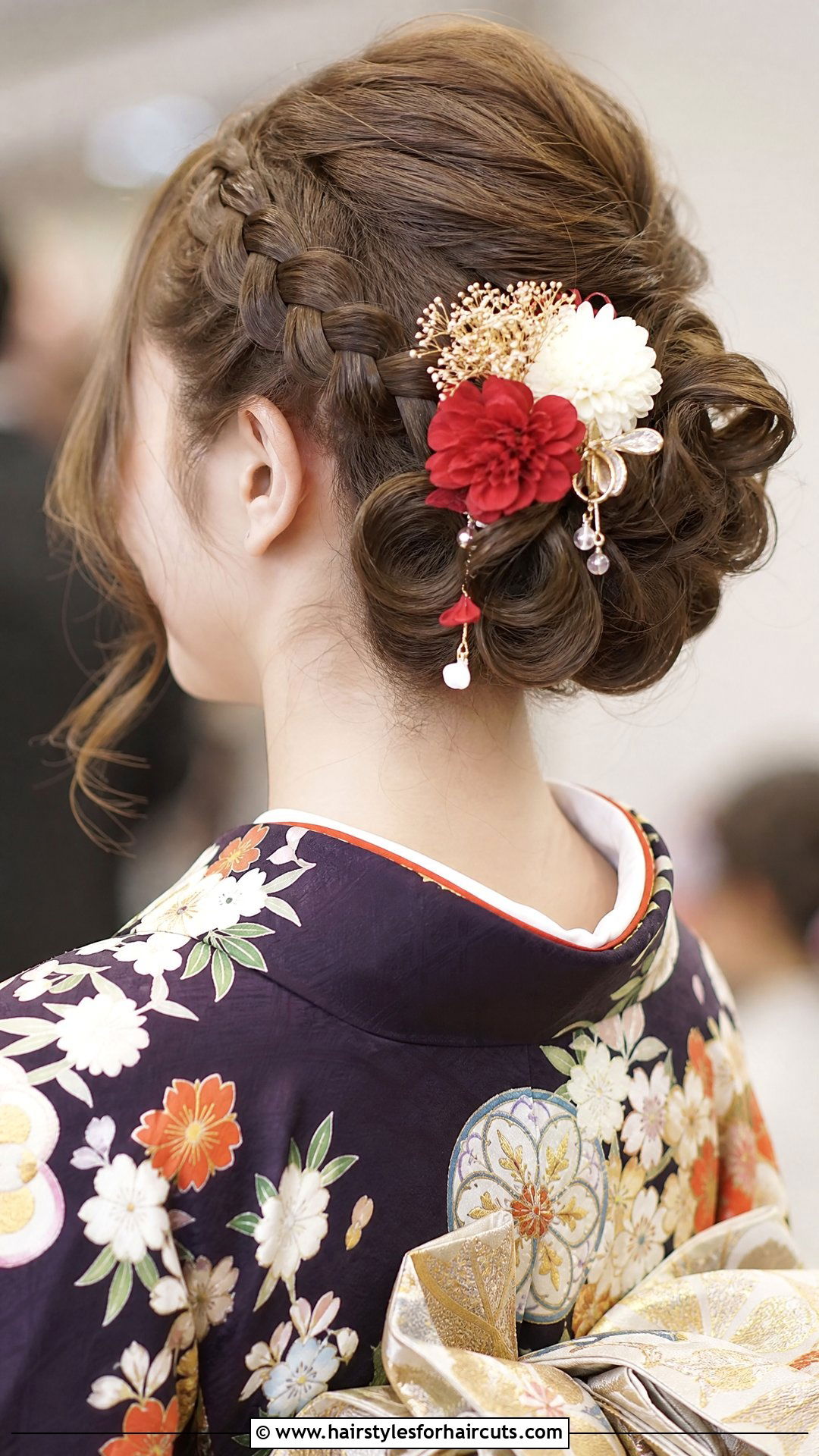 Loop Braid Updo Kimono Hairstyle - 25 kimono hairstyles for long hair - 25 kimono hairstyles for long hair