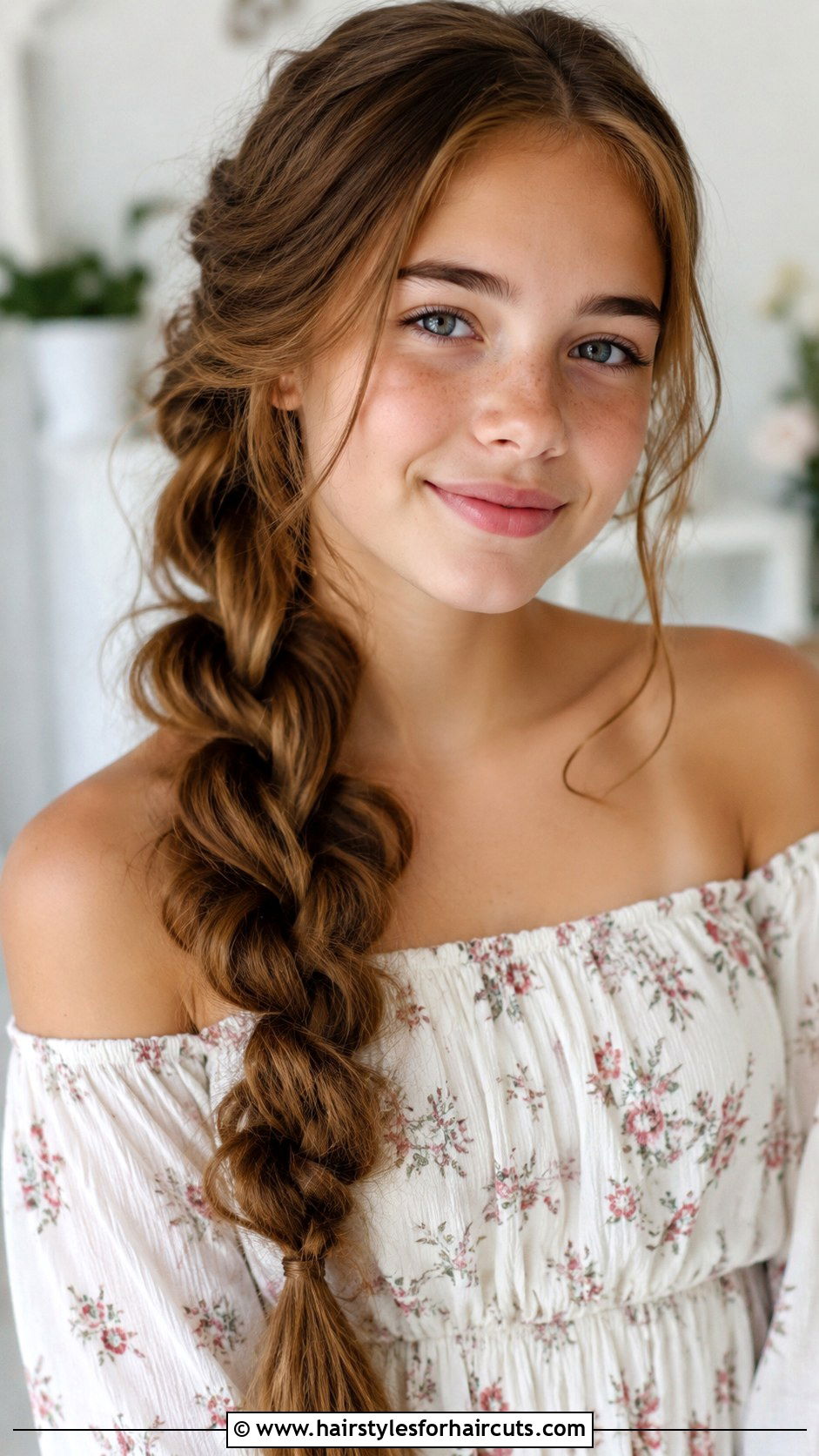 Looped Side Braid - 25 hair up hairstyles for school - 25 hair up hairstyles for school