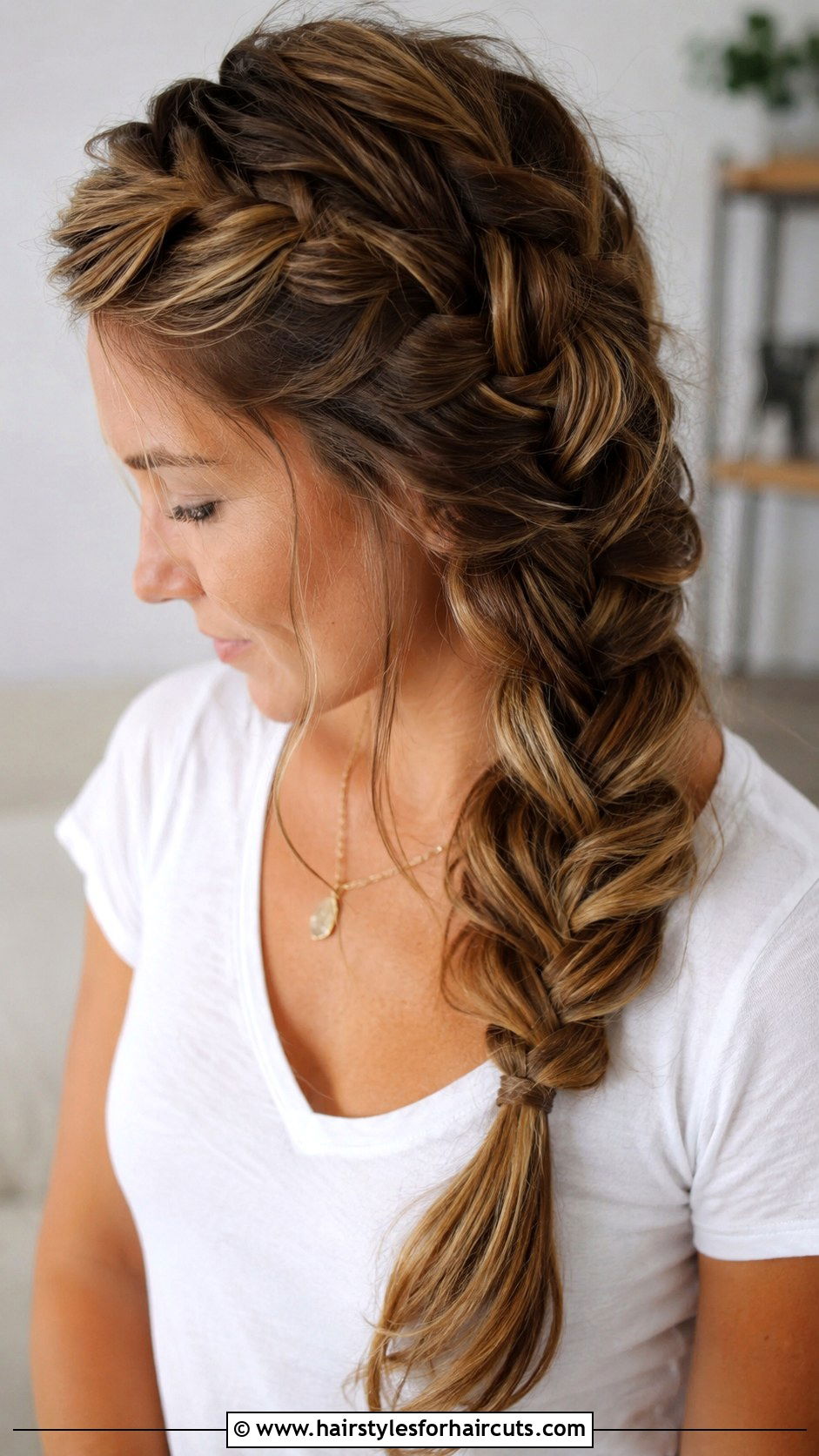 Loose Boho French Braid - 25 easy boho hairstyles for medium hair - 25 easy boho hairstyles for medium hair