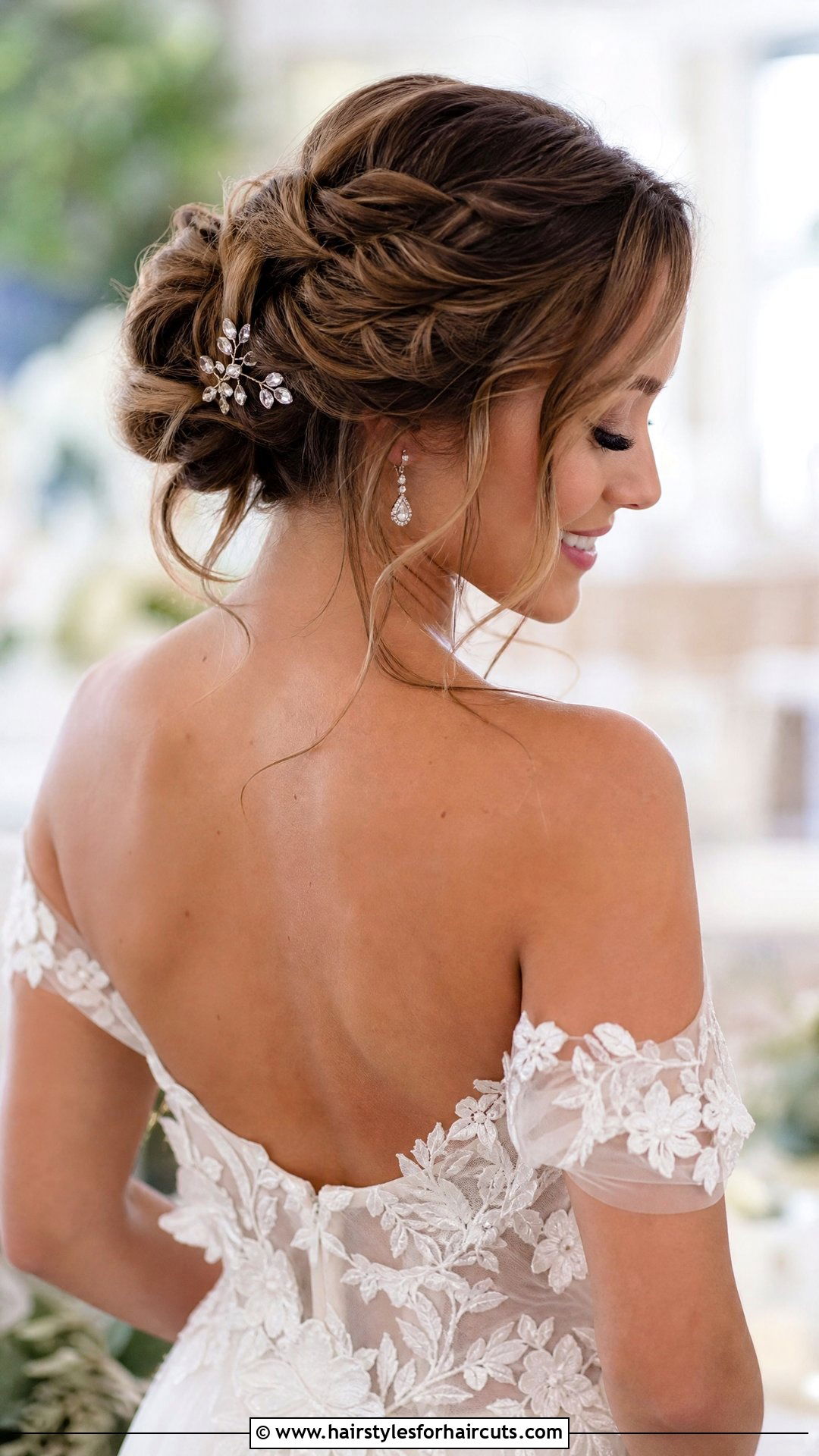 Loose Braided Updo Wedding Hairstyle - 25 wedding hairstyles with braids - 25 wedding hairstyles with braids