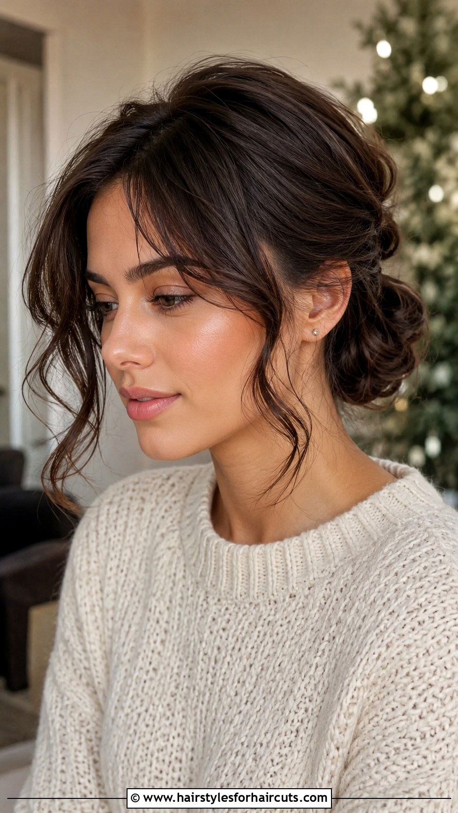 Loose Chignon With Face Framing Pieces - 25 chignon hairstyles for short hair - 25 chignon hairstyles for short hair