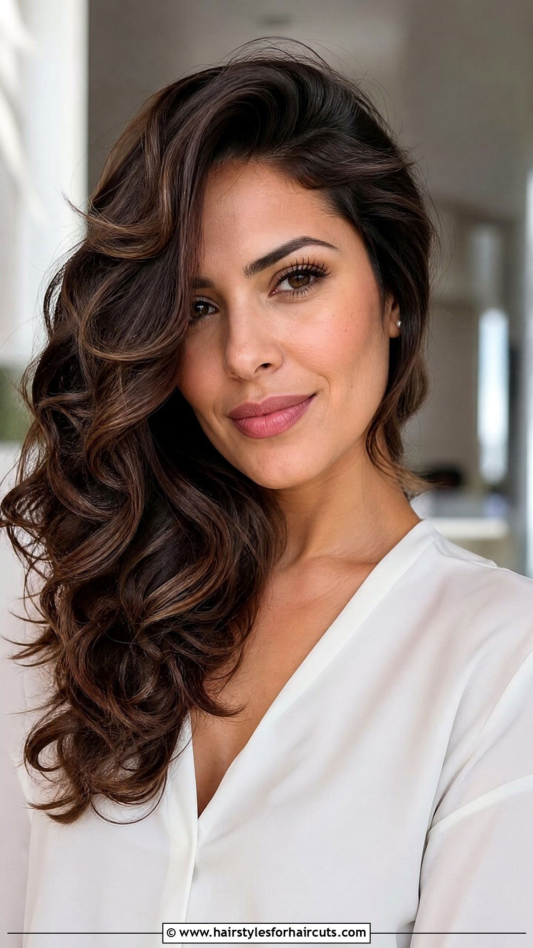 Loose Curls With Deep Side Part - 25 hairstyles for small forehead - 25 hairstyles for small forehead