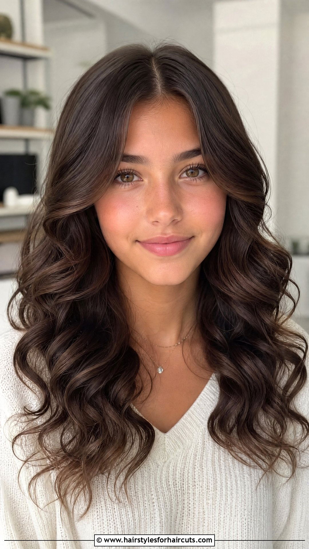 Loose Curls With Middle Part - 25 first day of school hairstyles - 25 first day of school hairstyles