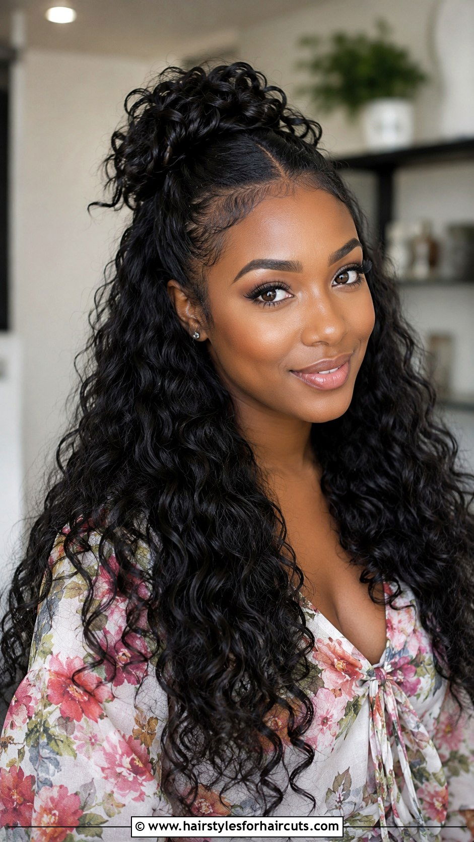 Loose Curly Half Up Half Down Weave - 25 curly hair weave hairstyles - 25 curly hair weave hairstyles
