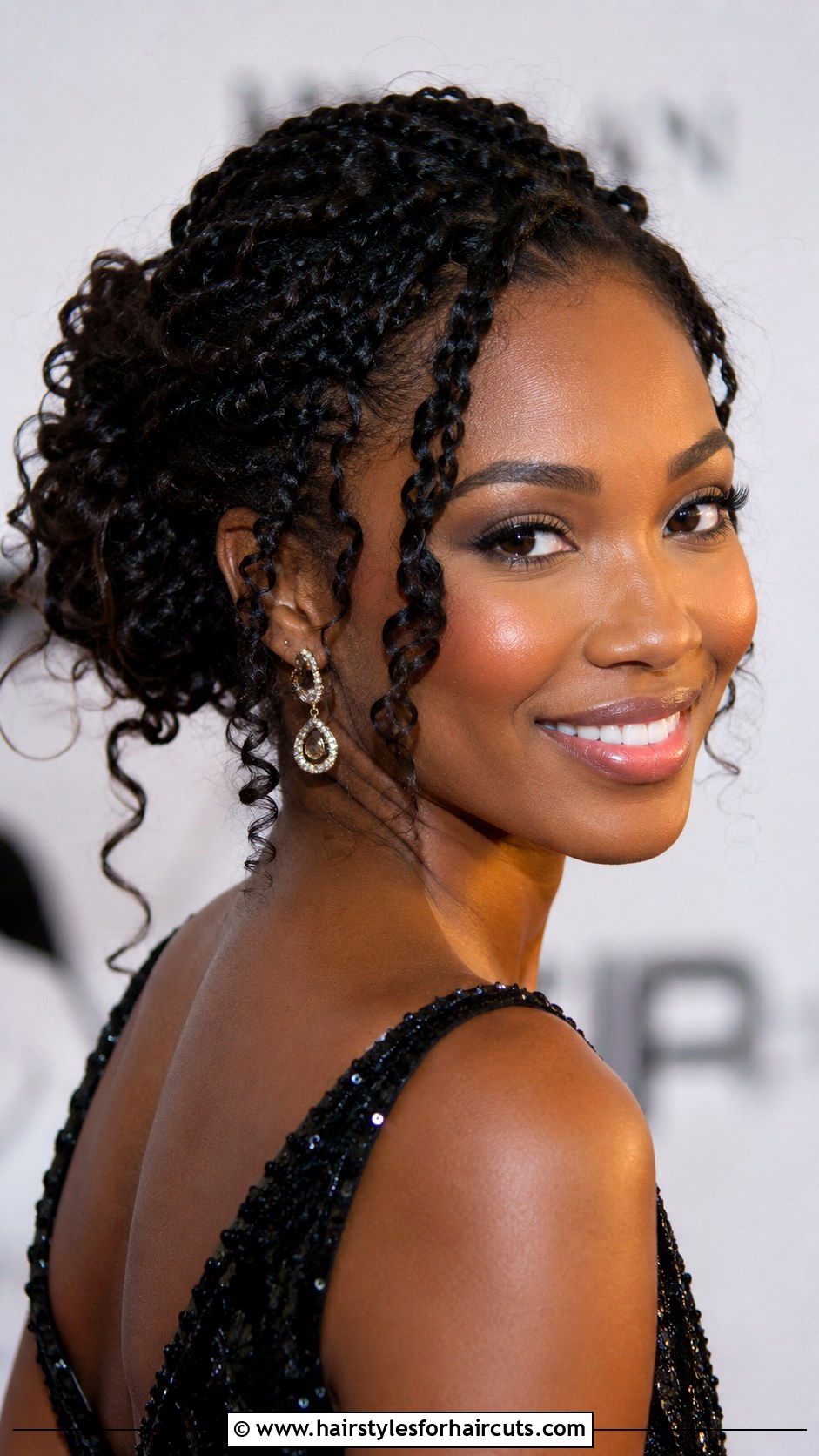 Loose Curly Twisted Updo - 25 cute hairstyles for loose curly hair - 25 cute hairstyles for loose curly hair