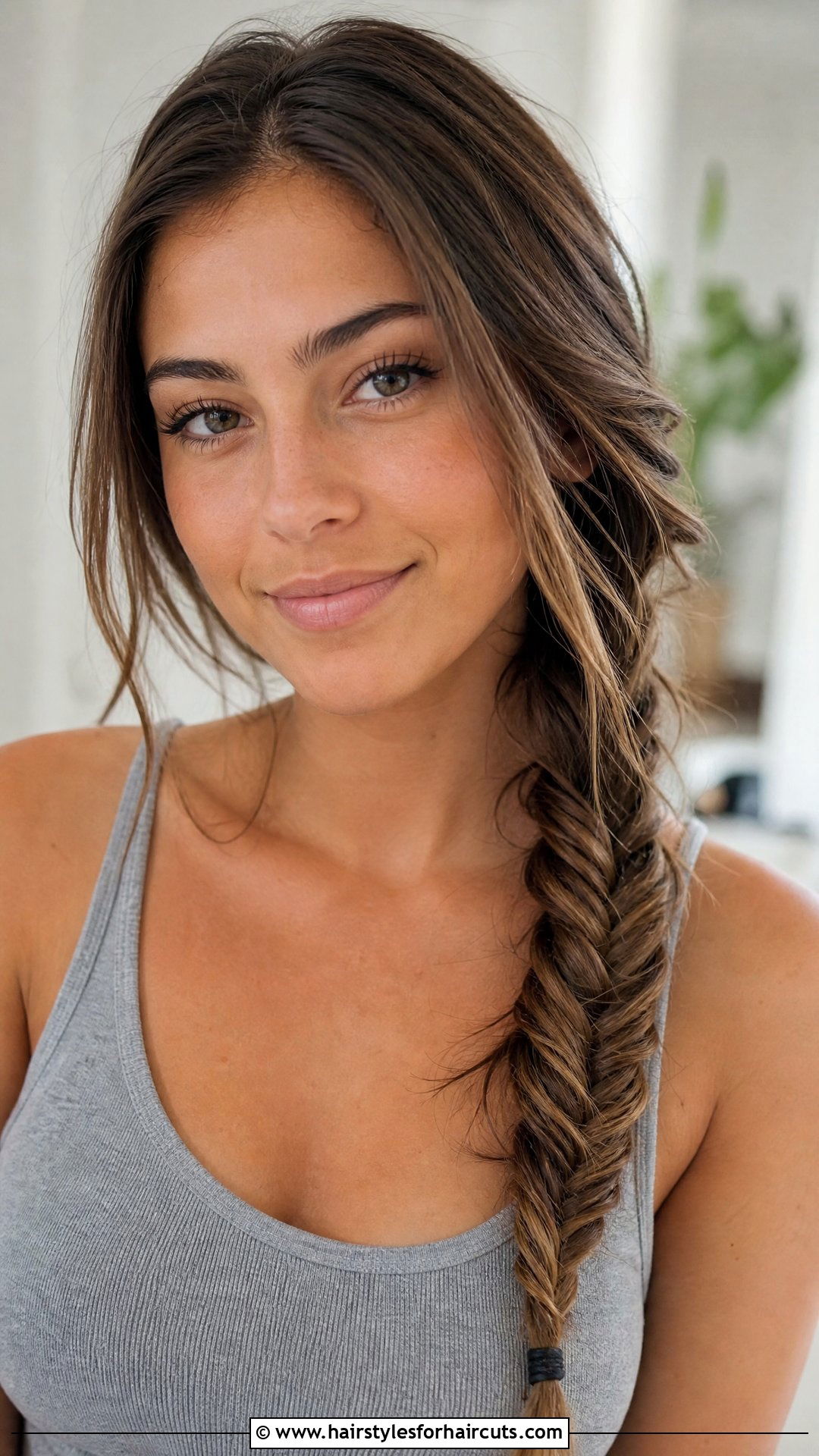 Loose Fishtail Braid - 25 workout hairstyles that wont damage hair - 25 workout hairstyles that won't damage hair