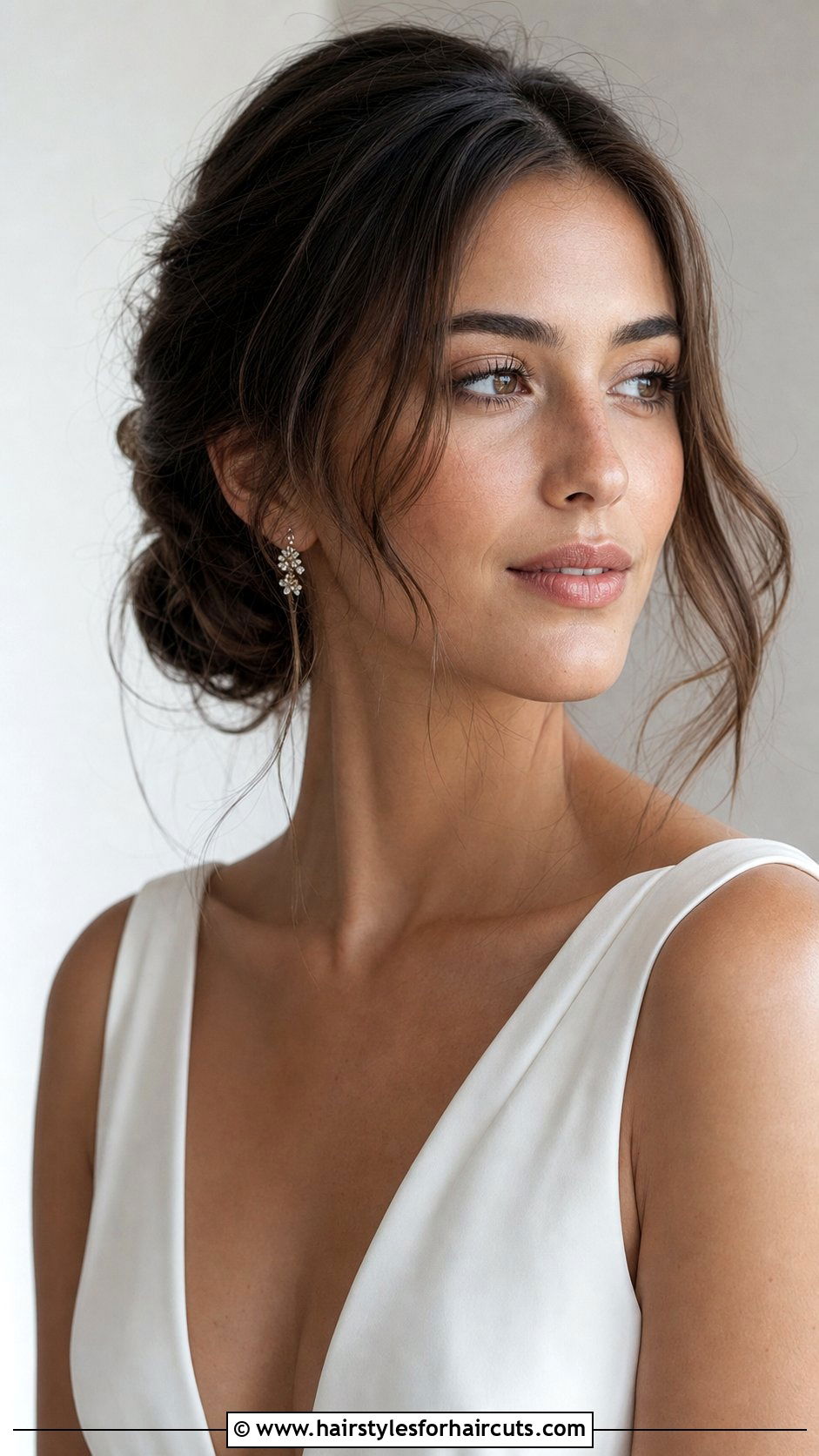 Loose Low Bun With Face Framing Pieces - 25 long hair mexican quinceanera hairstyles - 25 long hair mexican quinceanera hairstyles