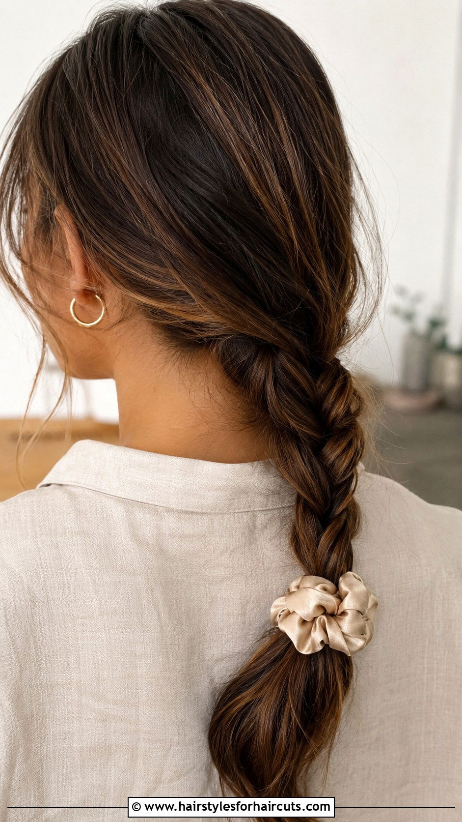 Loose Rope Braid Ponytail - 25 hairstyles that dont pull hair - 25 hairstyles that don't pull hair