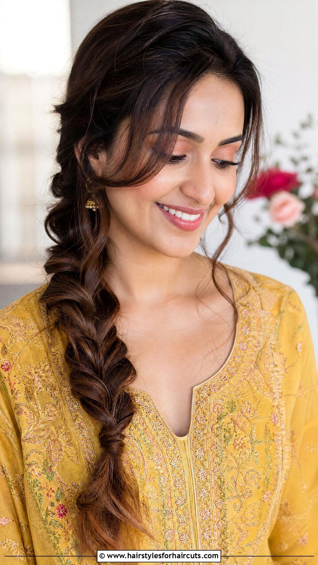 Loose Side Braid Hairstyle - 25 holiday party hairstyles - 25 holiday party hairstyles
