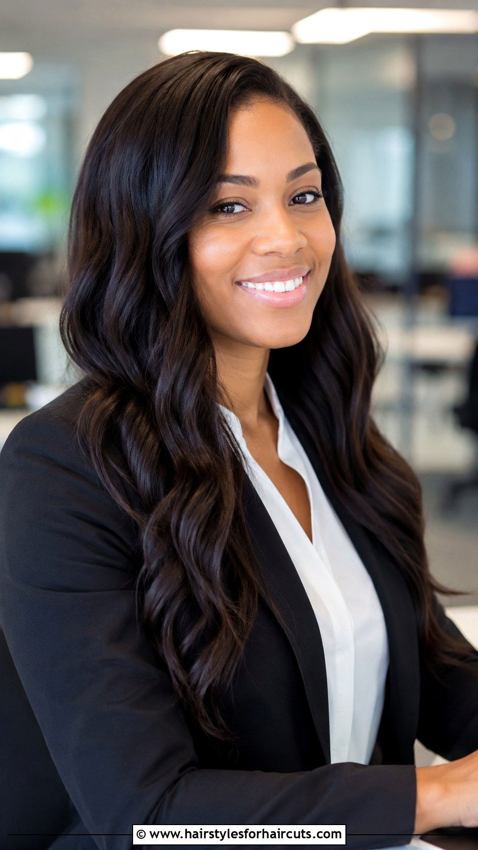 Loose Waves On Relaxed Hair - 25 curling iron hairstyles for black hair - 25 curling iron hairstyles for black hair