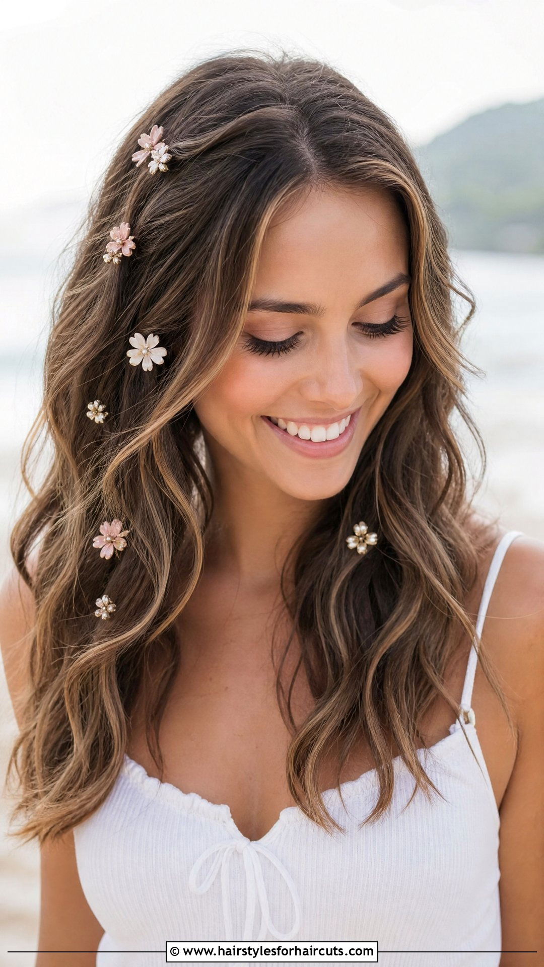 Loose Waves With Floral Accessories - 25 flower hairstyles - 25 flower hairstyles