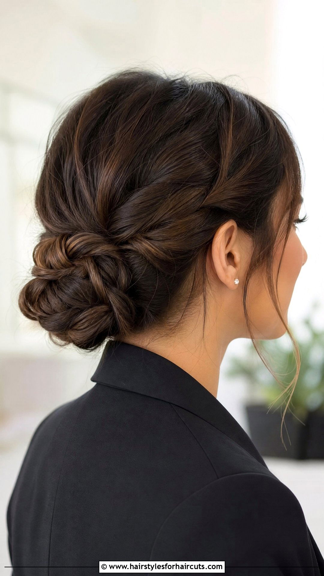 Low Braided Bun - 25 elegant hairstyles for long hair - 25 elegant hairstyles for long hair