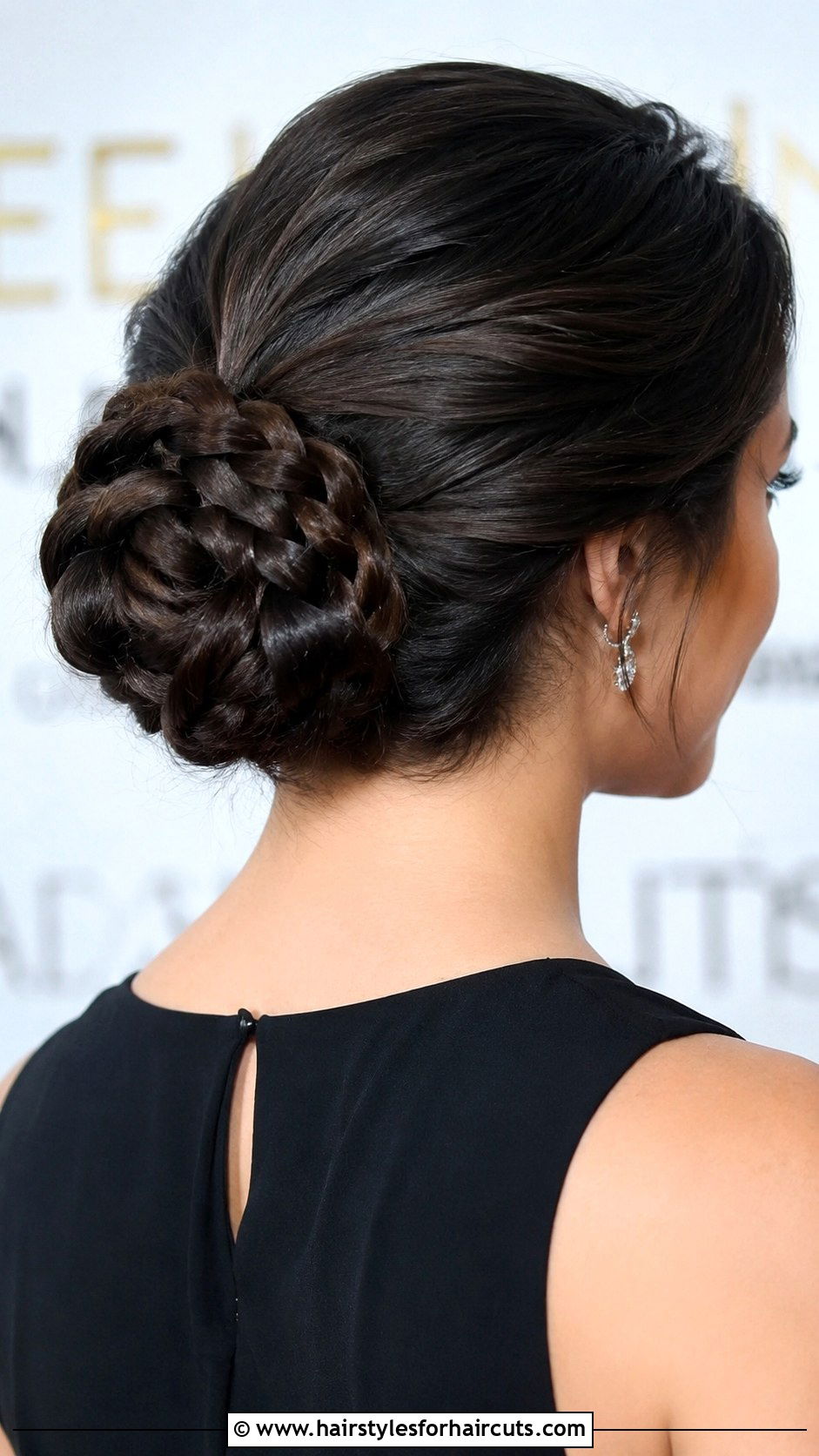 Low Braided Bun - 25 quick easy hairstyles for shoulder length hair - 25 quick easy hairstyles for shoulder length hair