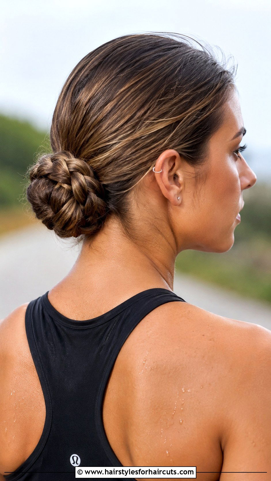 Low Braided Bun For Running - 25 running hairstyles for long hair - 25 running hairstyles for long hair