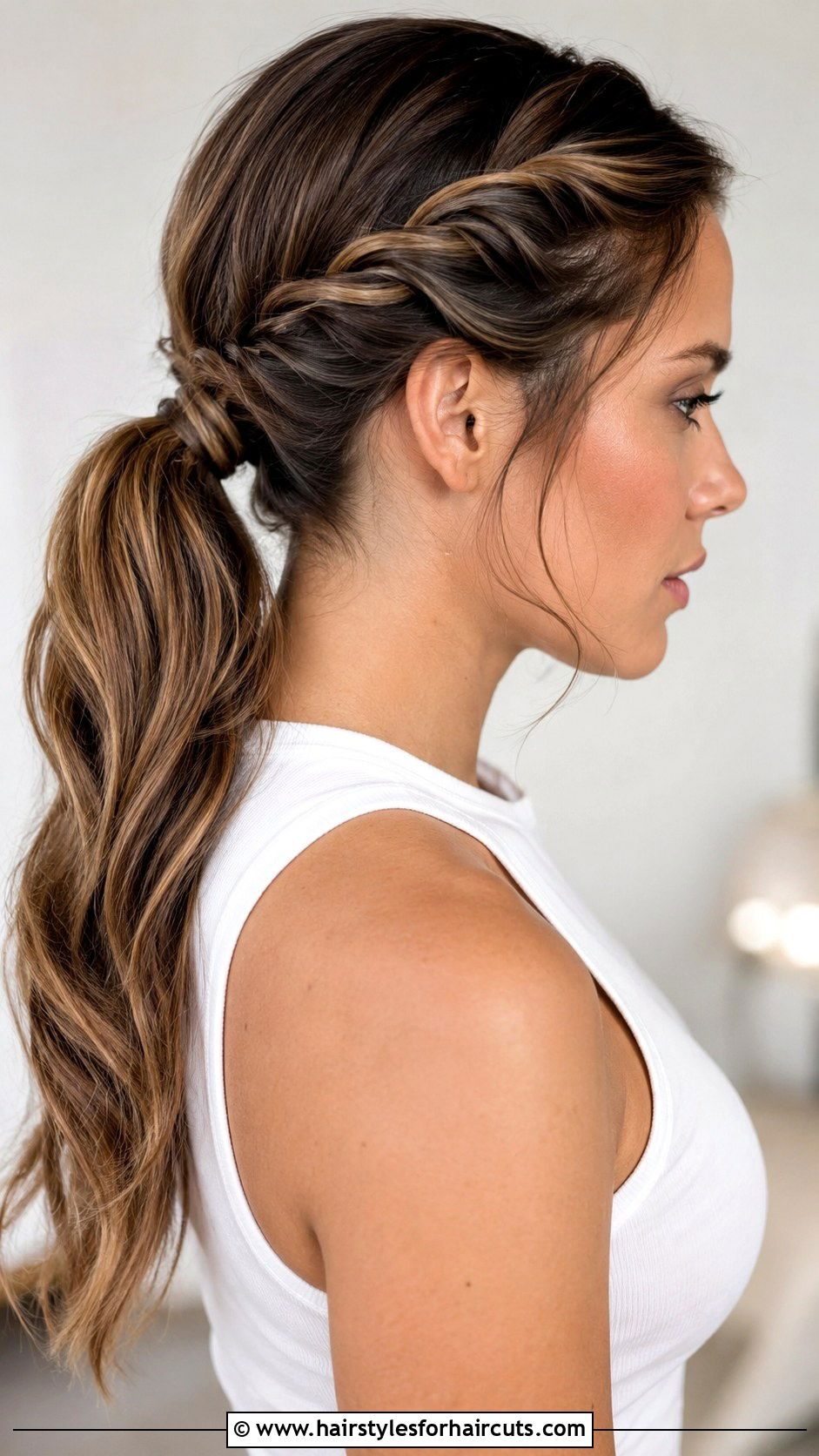 Low Braided Ponytail - 25 hairstyles for gym - 25 hairstyles for gym