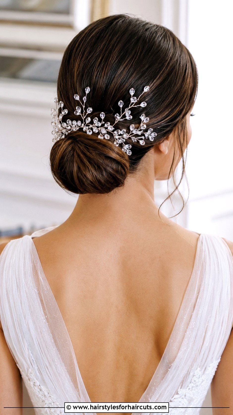 Low Bun Wedding Hair Vine - 25 hair vine wedding hairstyles - 25 hair vine wedding hairstyles