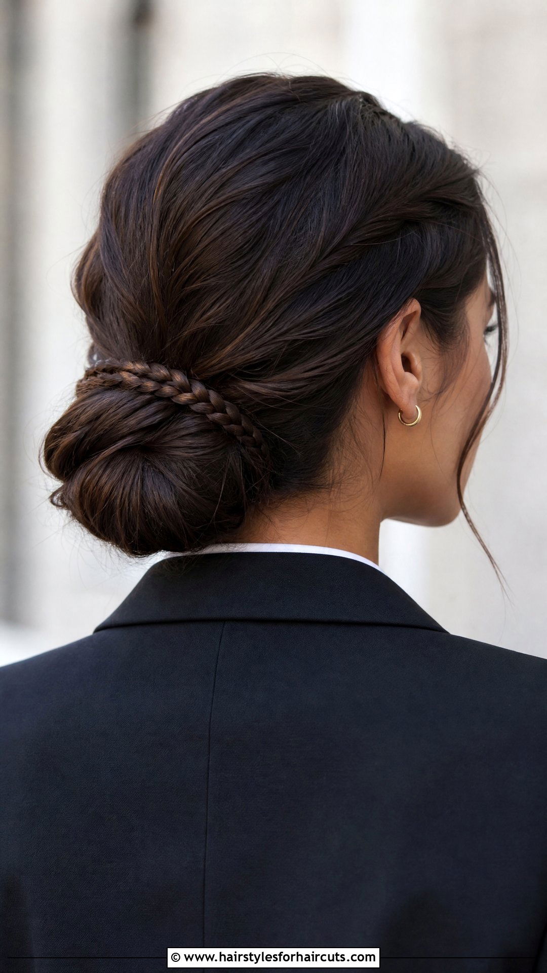Low Bun With Braided Detail - 25 flight attendant hairstyles - 25 flight attendant hairstyles