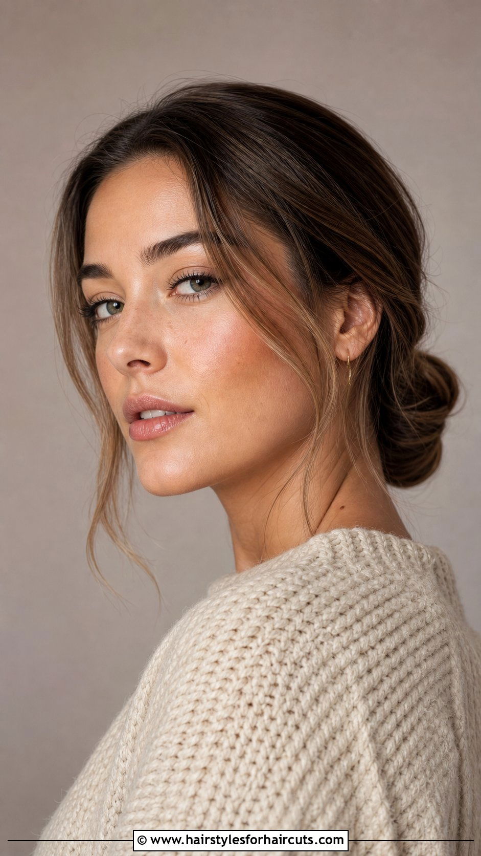 Low Bun With Face Framing Pieces - 25 hairstyles spray - 25 hairstyles spray