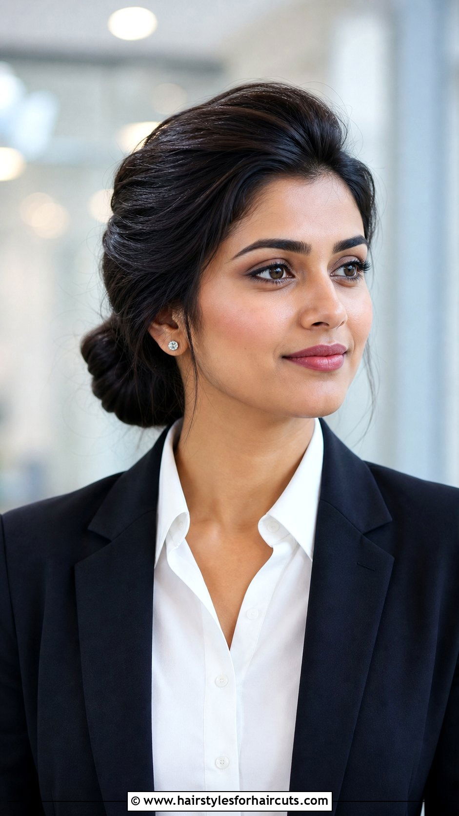Low Bun With Front Volume Bump - 25 hair bump hairstyles - 25 hair bump hairstyles