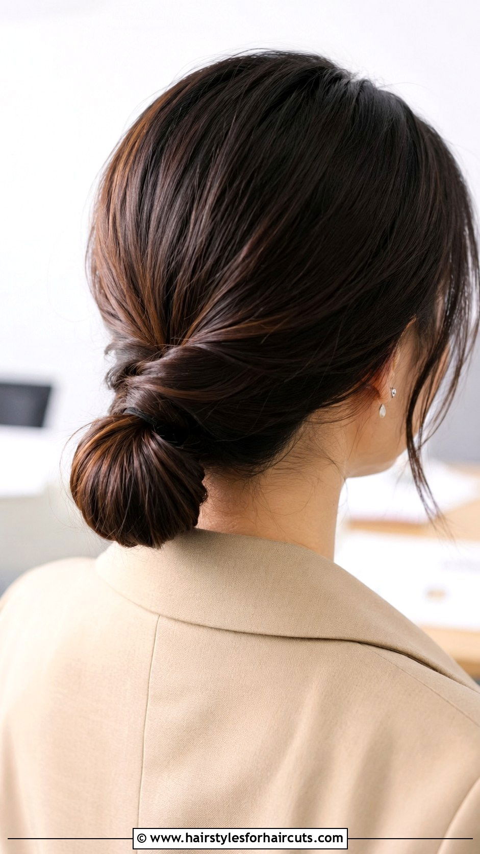 Low Bun With Hair Tie - 25 hair tie hairstyles - 25 hair tie hairstyles