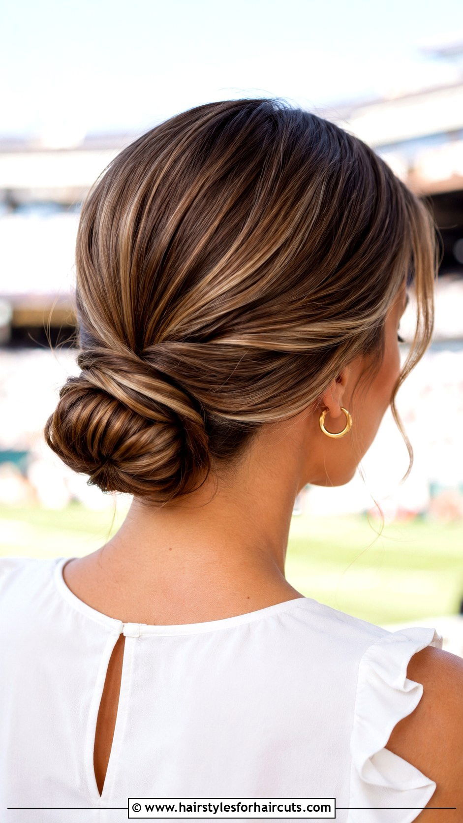 Low Chignon Game Day Hairstyle - 25 game day hairstyles - 25 game day hairstyles