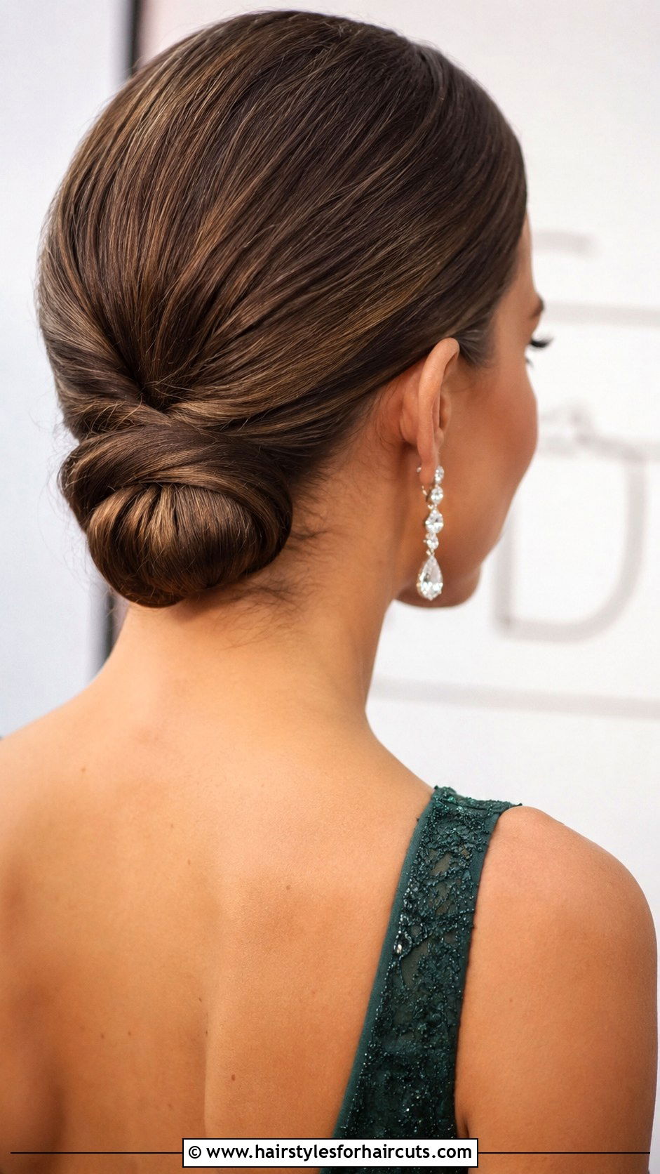 Low Chignon Updo - 25 pulled back hairstyles for medium length hair - 25 pulled back hairstyles for medium length hair