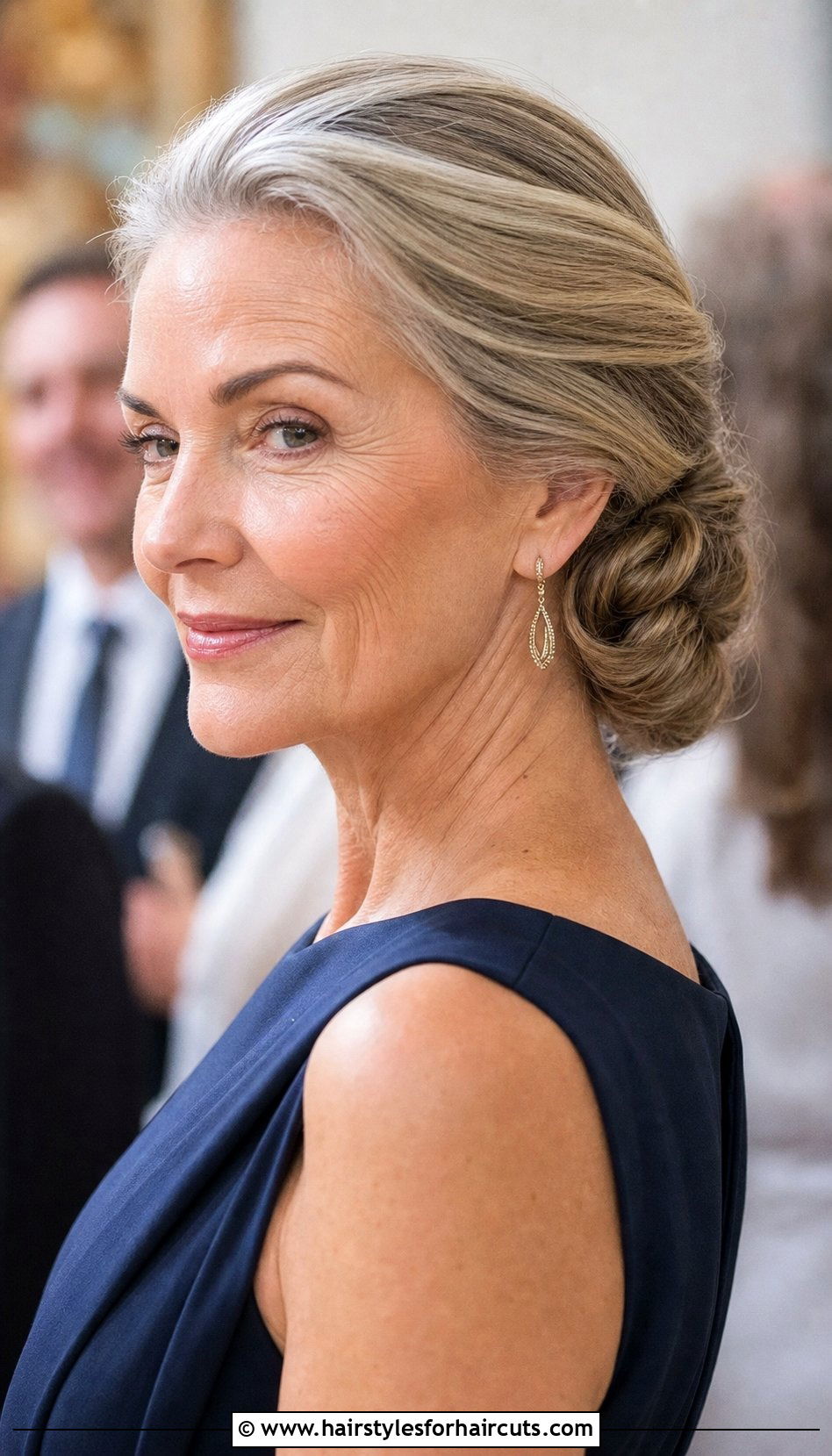 Low Chignon Updo Long Hair - 25 hairstyles for older women with long hair - 25 hairstyles for older women with long hair