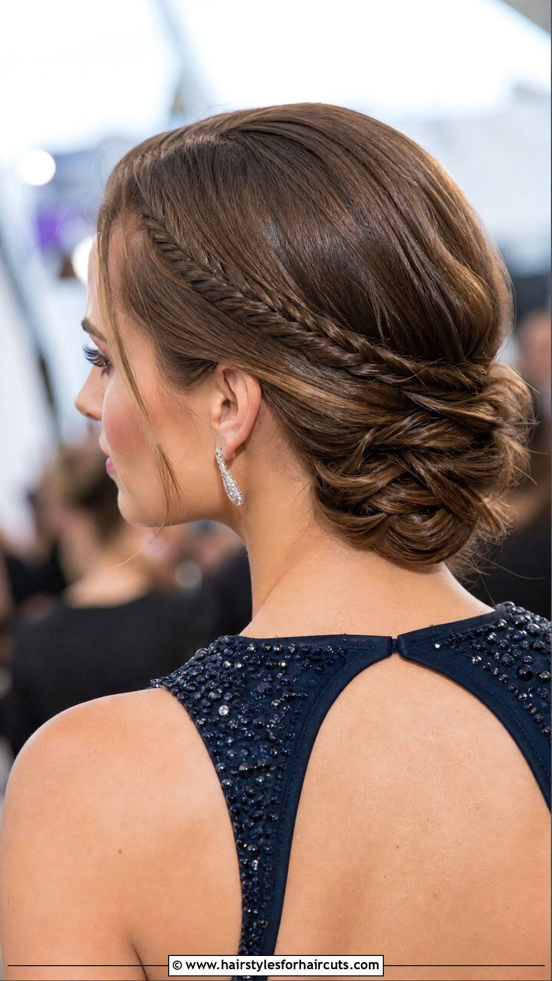 Low Chignon With Fishtail Braid Accent - 25 fishtail braid hairstyles for black hair - 25 fishtail braid hairstyles for black hair