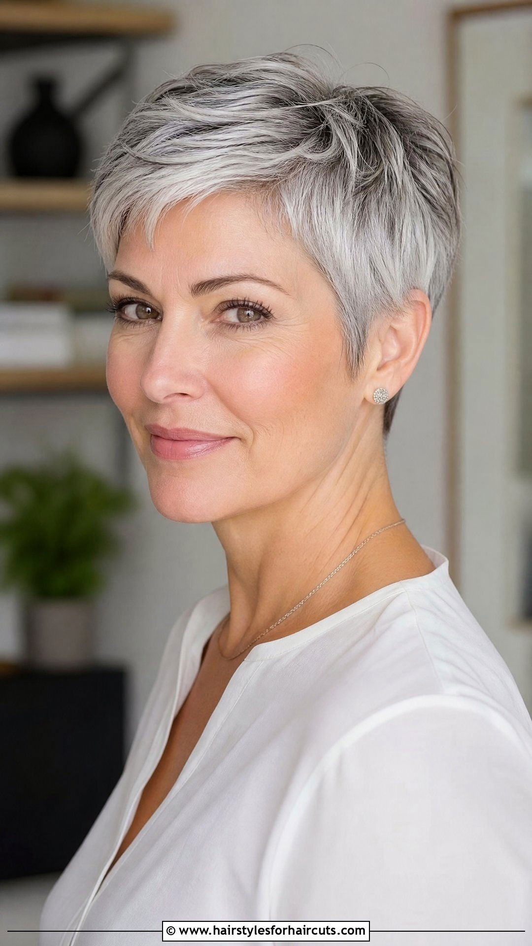 Low Cut Silver Pixie - 25 woman low cut hairstyles - 25 woman low cut hairstyles