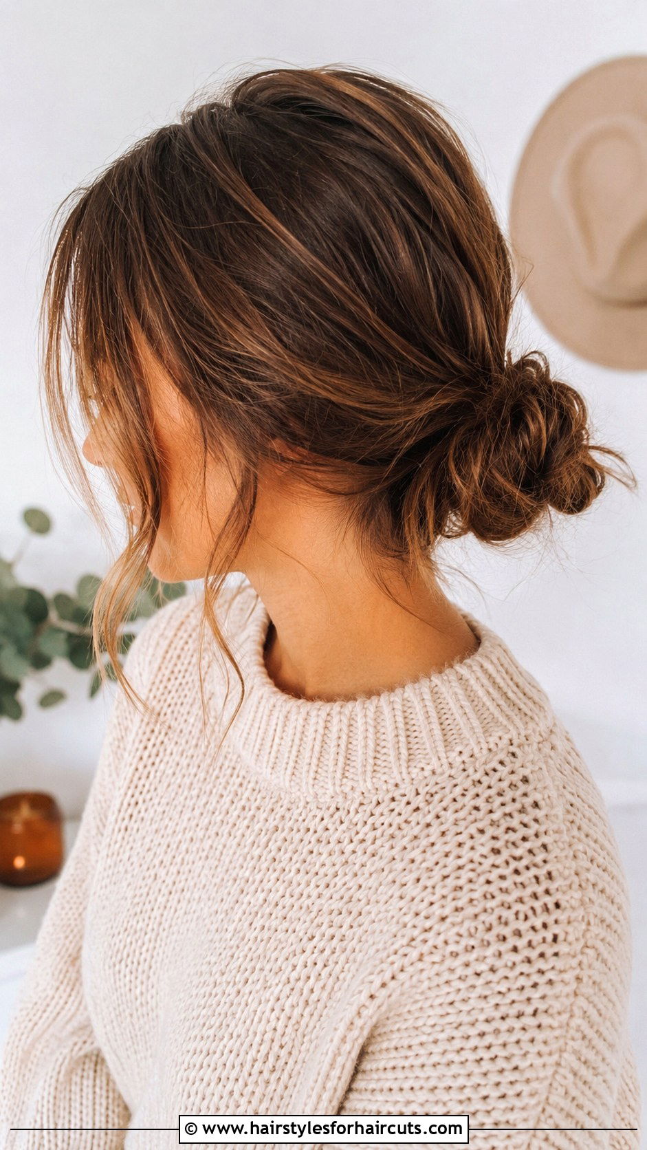 Low Messy Bun - 25 5 minute hairstyles for black hair - 25 5 minute hairstyles for black hair