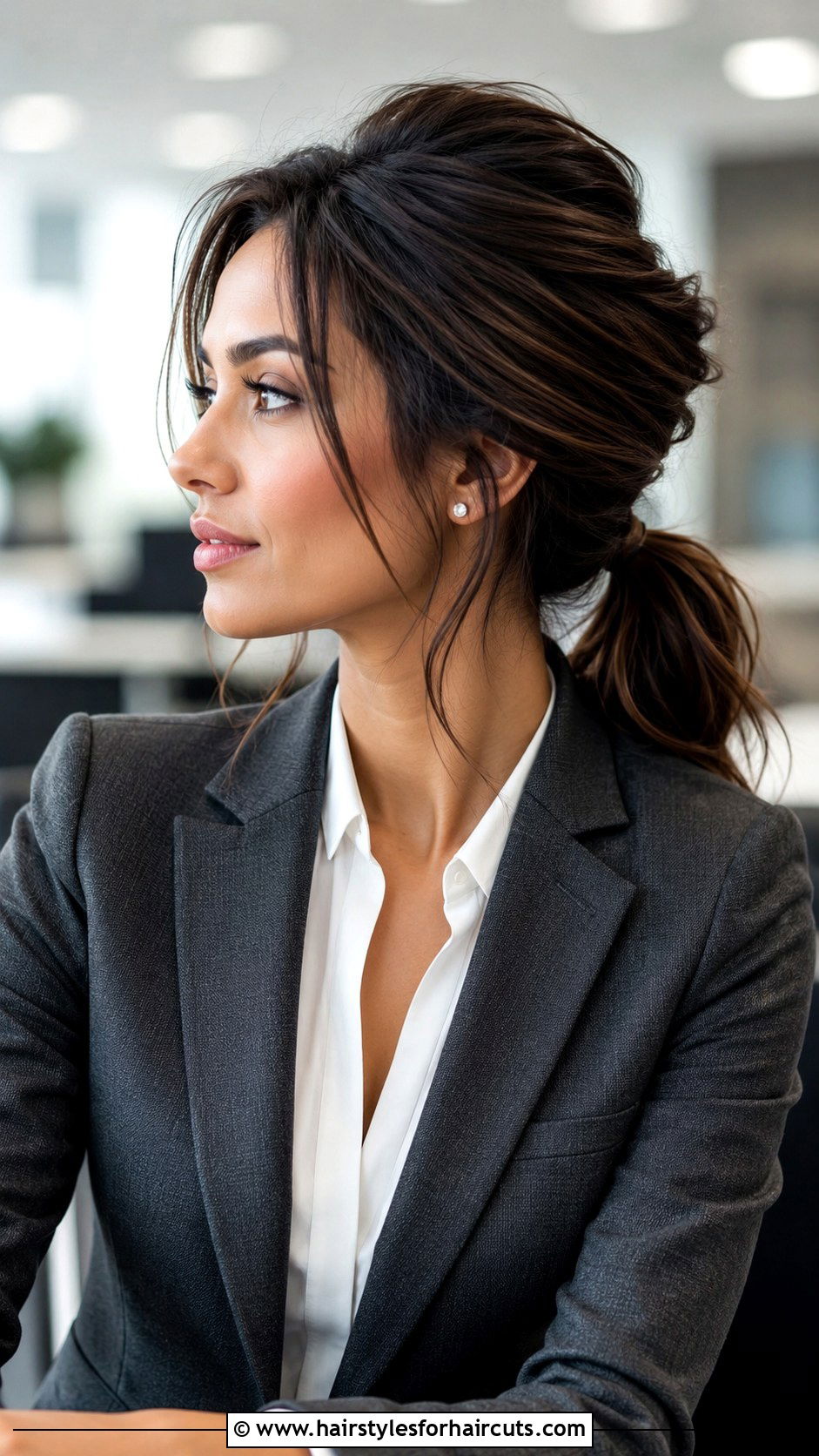 Low Ponytail With Layered Volume - 25 cute hairstyles for medium layered hair - 25 cute hairstyles for medium layered hair
