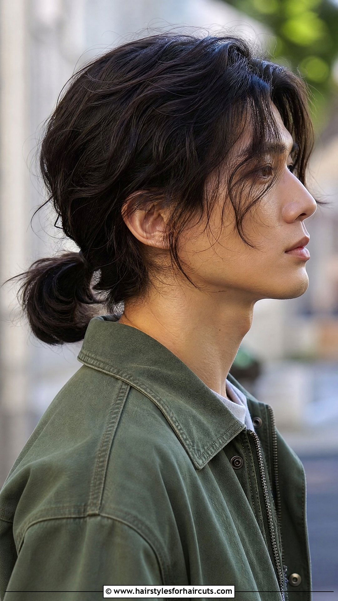 Low Ponytail With Loose Strands - 25 long hair receding hairline haircuts - 25 long hair receding hairline haircuts