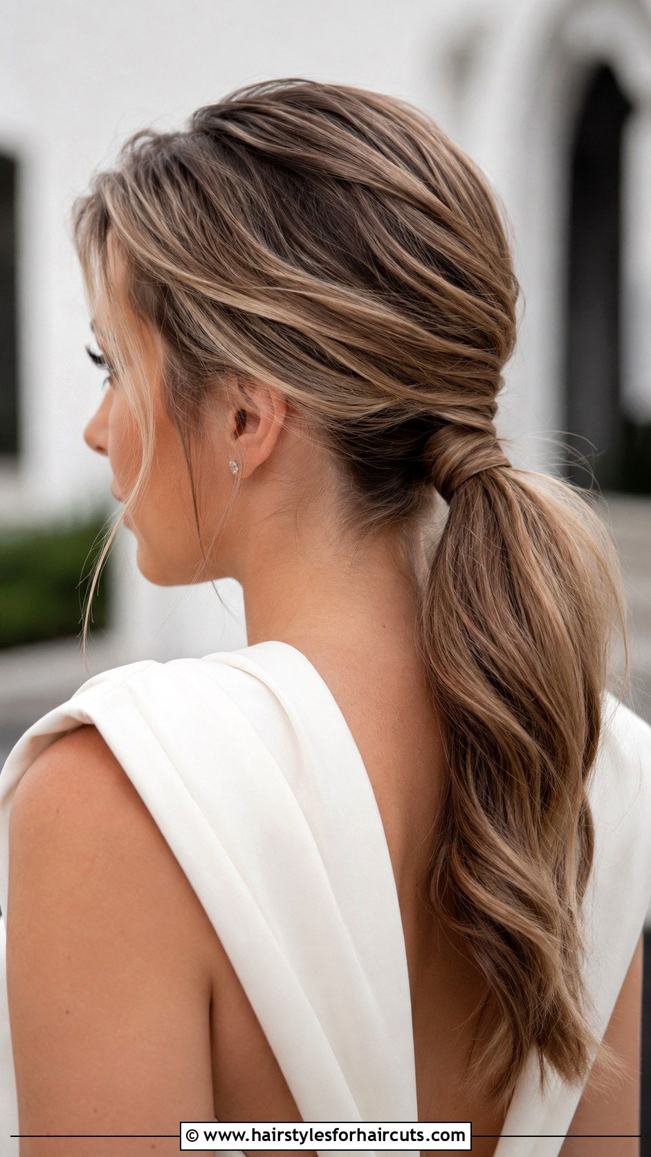 Low Ponytail With Volume - 25 wedding long hair hairstyles - 25 wedding long hair hairstyles