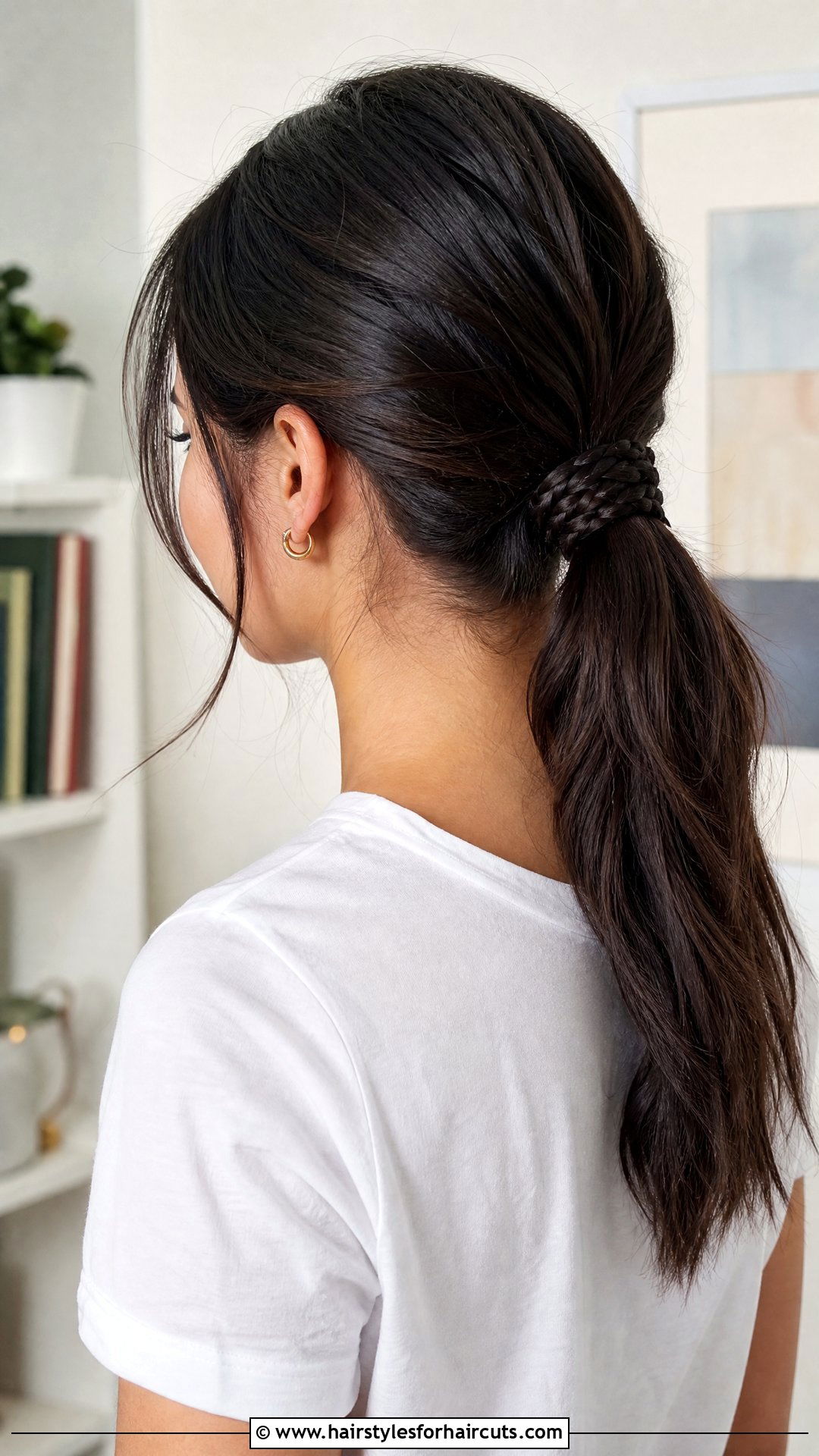 Low Ponytail With Wrapped Braids - 25 hairstyles frida kahlo hair - 25 hairstyles frida kahlo hair