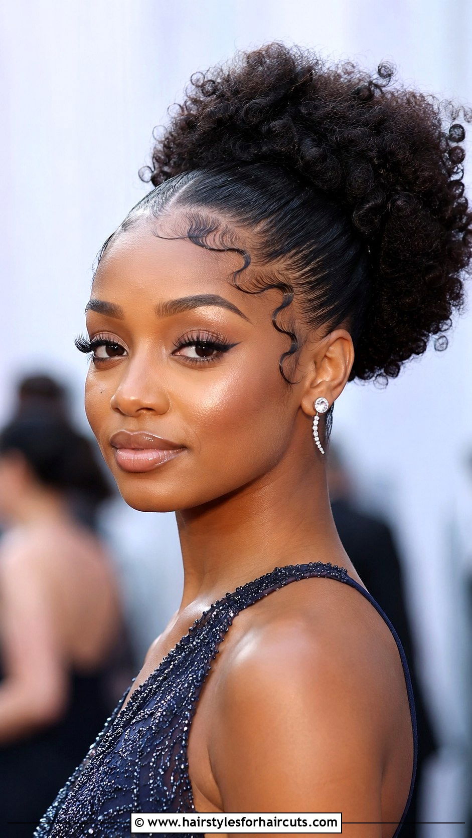 Low Puff With Swoopy Edges - 25 puff hairstyles for black hair - 25 puff hairstyles for black hair
