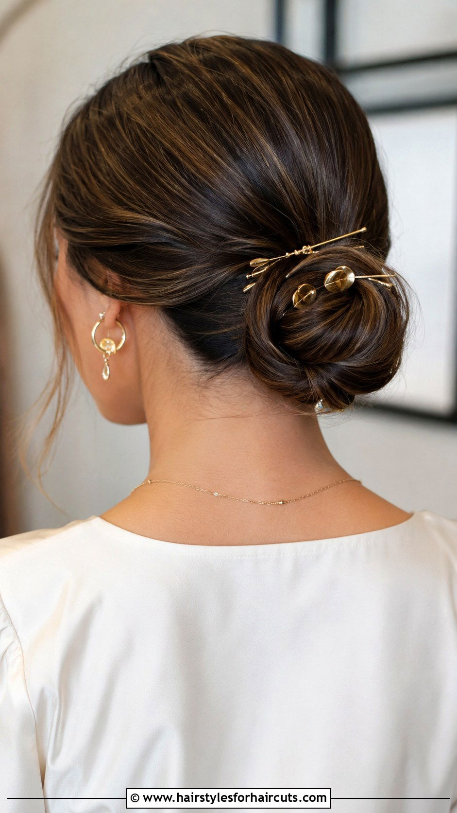 Low Side Bun With Accessories - 25 thanksgiving hairstyles for long hair - 25 thanksgiving hairstyles for long hair